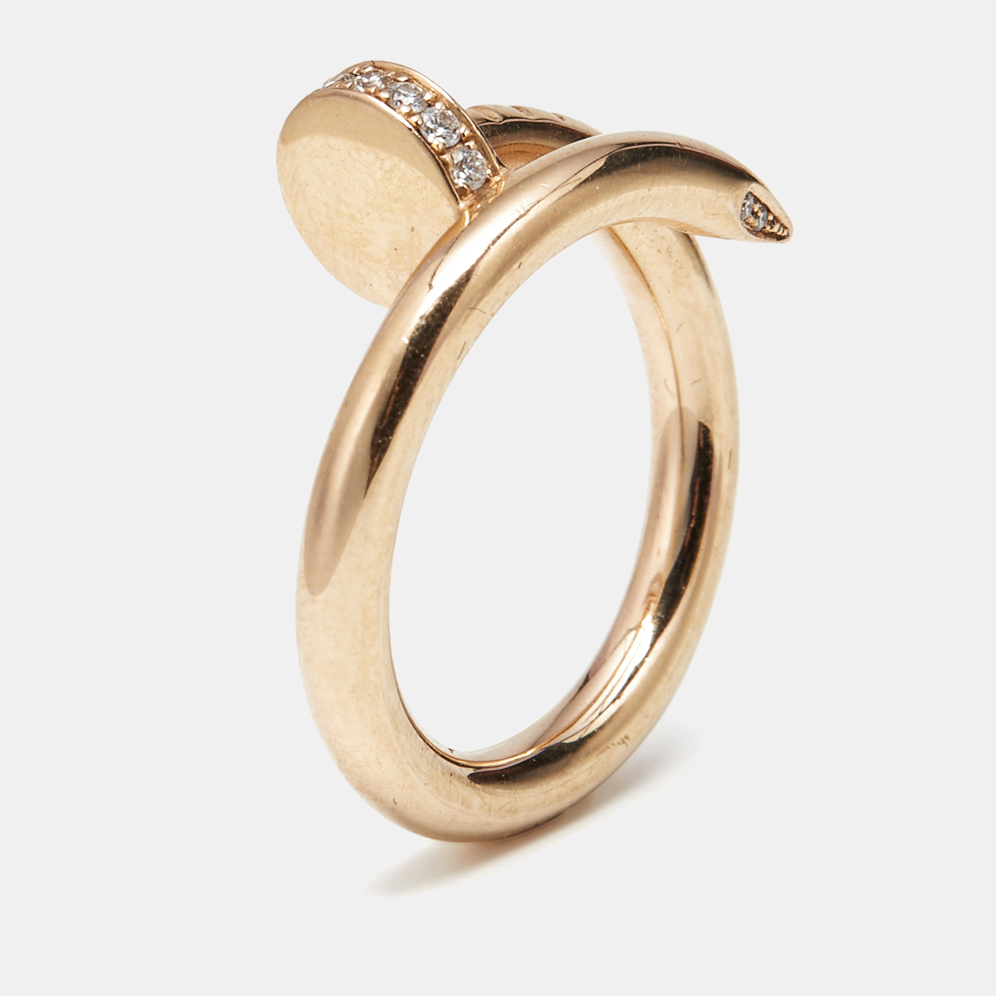 Juste Un Clou Diamonds 18k Rose Ring Size 50 - Cartier - Modalova