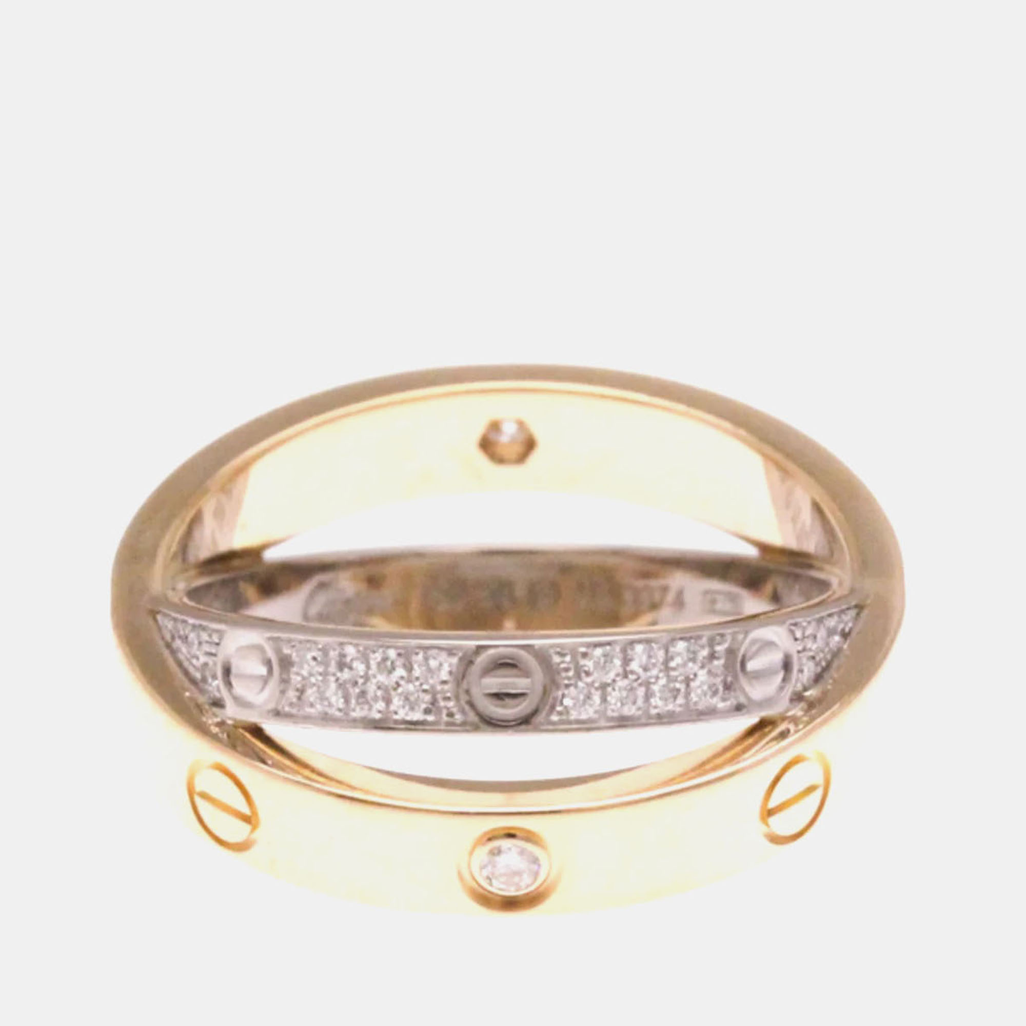 Love 18K Gold, Rose Gold and Diamond Band Ring EU 50 - Cartier - Modalova