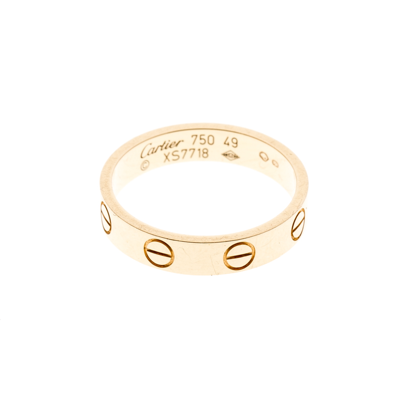 Cartier Love 18k Yellow Gold Mini Band Ring Size 
Cartier Love 18k Yellow Gold Mini Band Ring Size