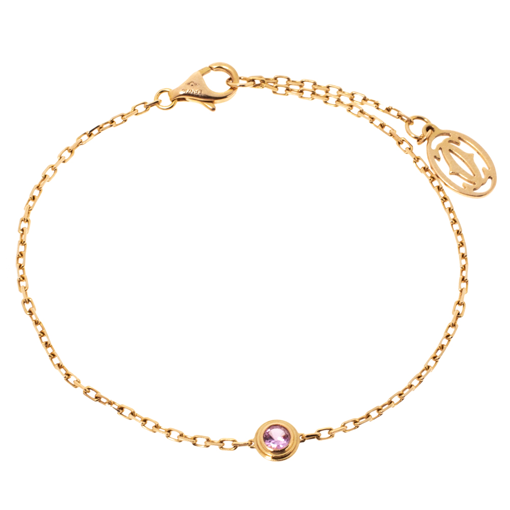 Cartier Saphirs Légers De Cartier Pink Sapphire 18K Rose Gold Bracelet