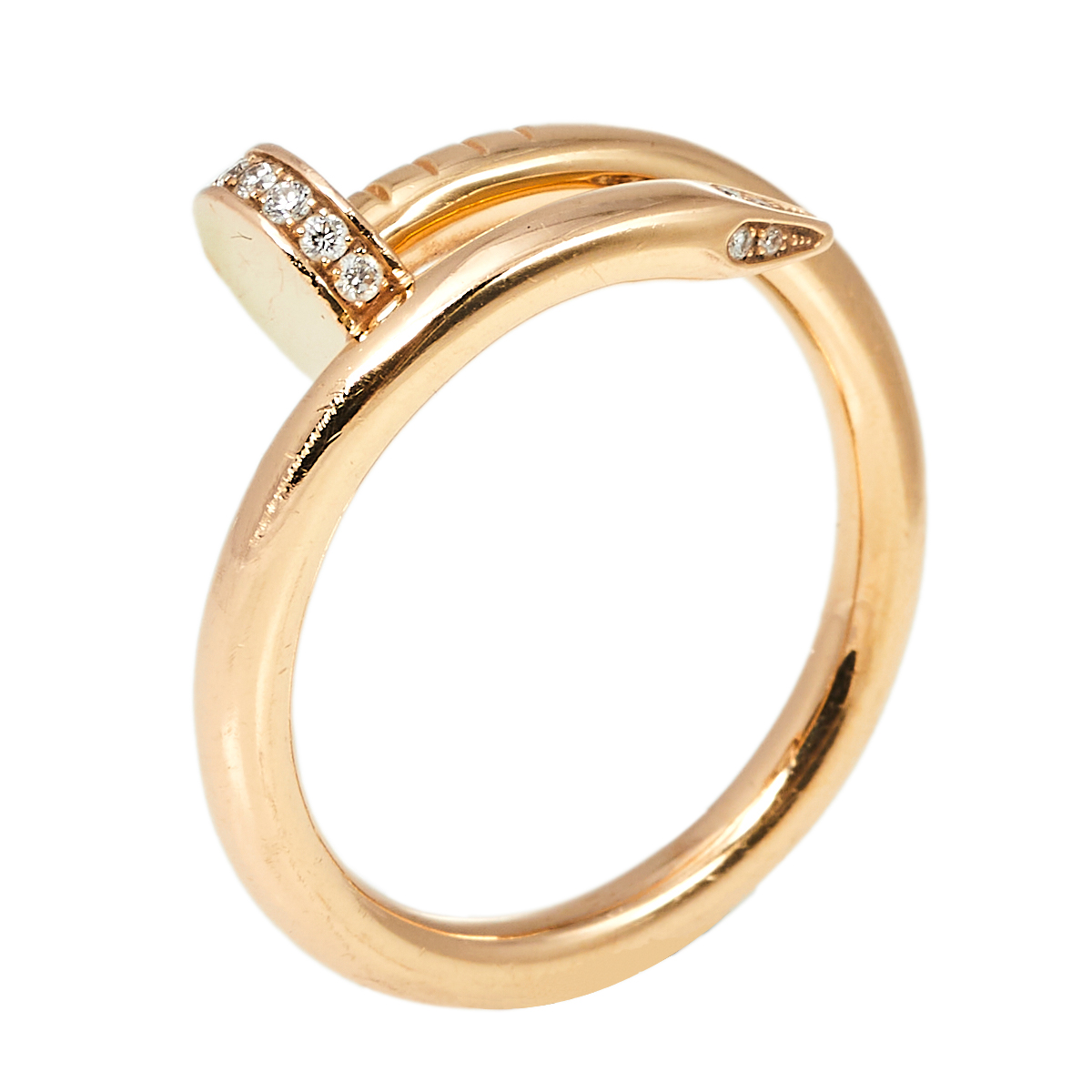 Cartier Juste Un Clou Diamond 18K Rose Gold Ring Size 59