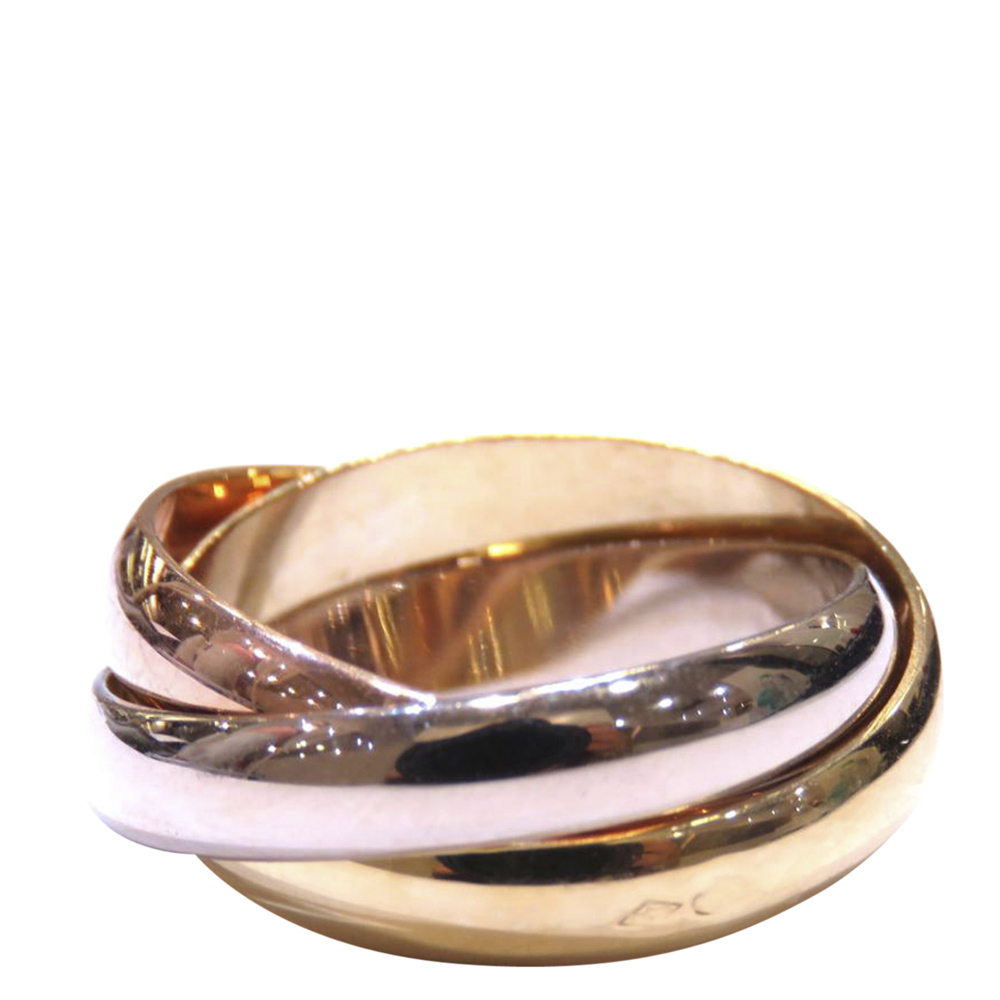 Cartier Trinity 18K Yellow, Rose, White Gold Ring Size EU 54