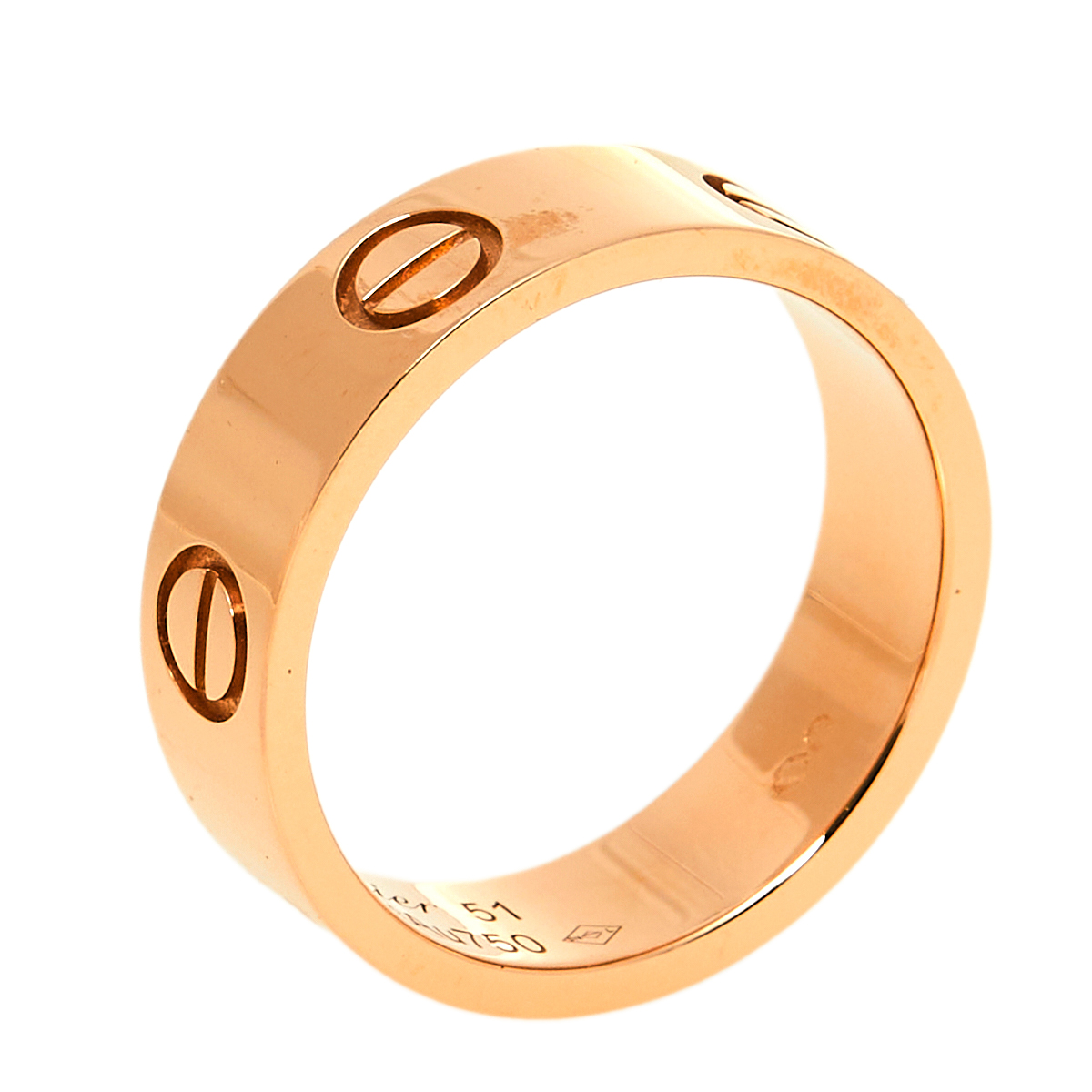 Cartier Love 18K Yellow Gold Wedding Band Ring Size 51