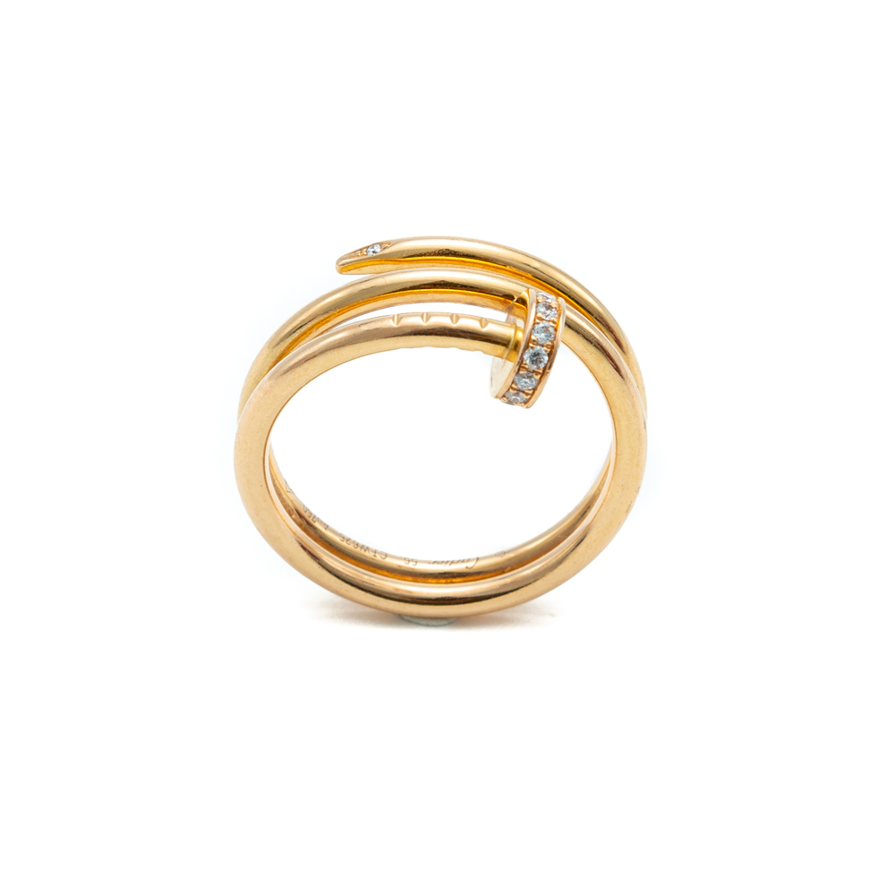 Cartier Juste un Clou Rose Gold Diamond Ring Size 55
