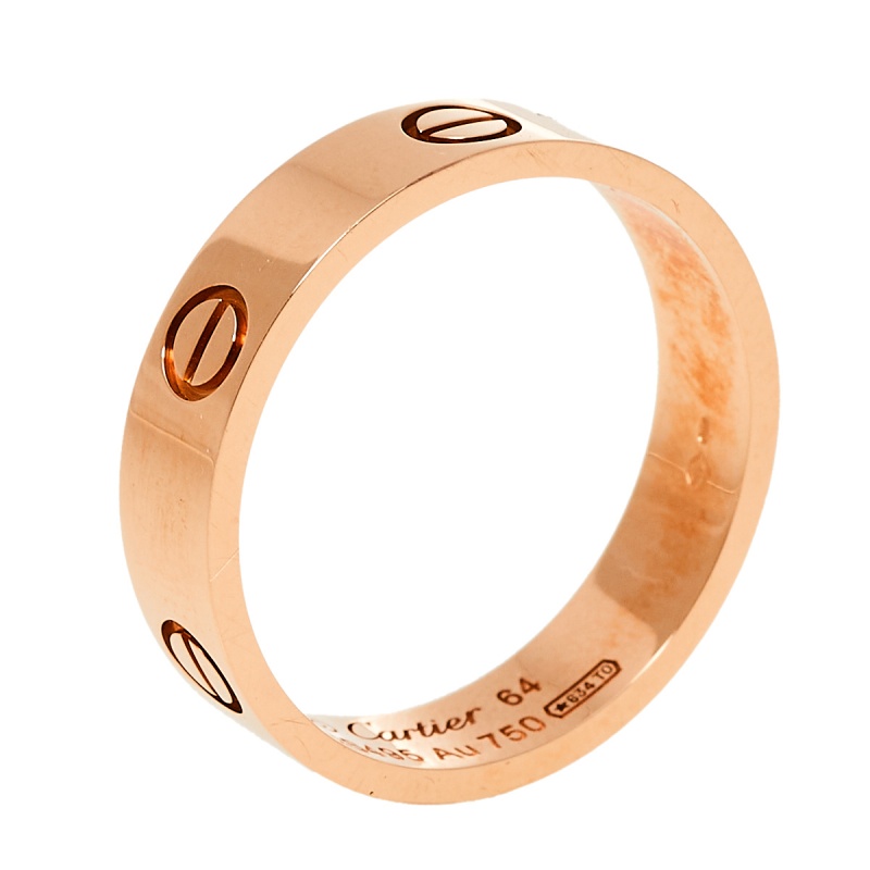 Cartier Love 18K Rose Gold Wedding Band Ring Size 64