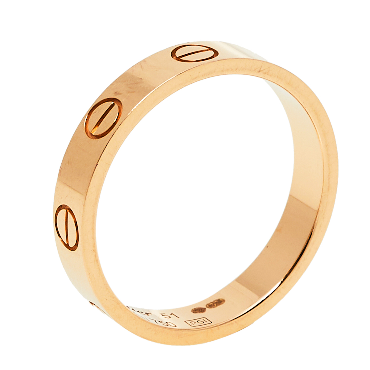 Cartier Love 18K Rose Gold Wedding Band Ring Size 51