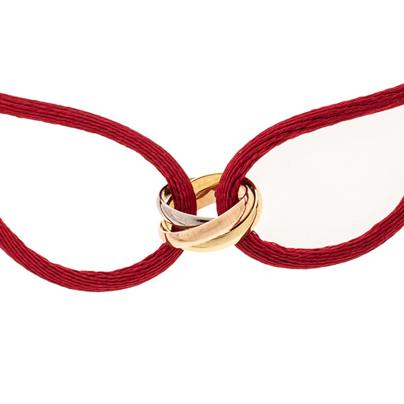 Cartier Trinity de Cartier 18K Three Tone Gold Adjustable Red Cord Bracelet
Cartier Trinity de Cartier 18K Three Tone Gold Adjustable Red Cord Bracelet