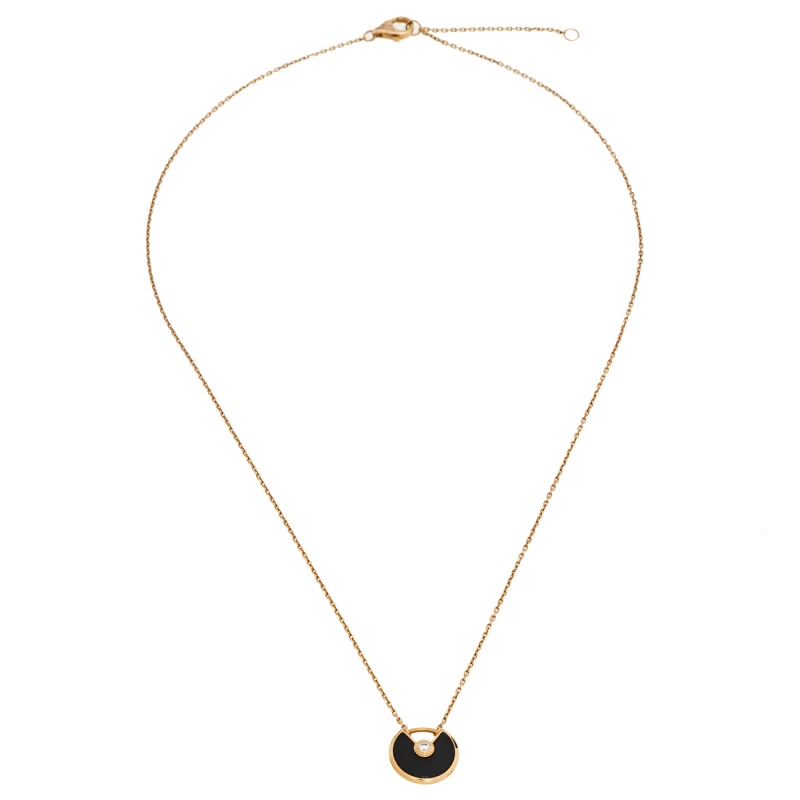Cartier Amulette De Cartier 18K Rose Gold Diamond & Onyx Pendant Necklace
Cartier Amulette De Cartier 18K Rose Gold Diamond & Onyx Pendant Necklace