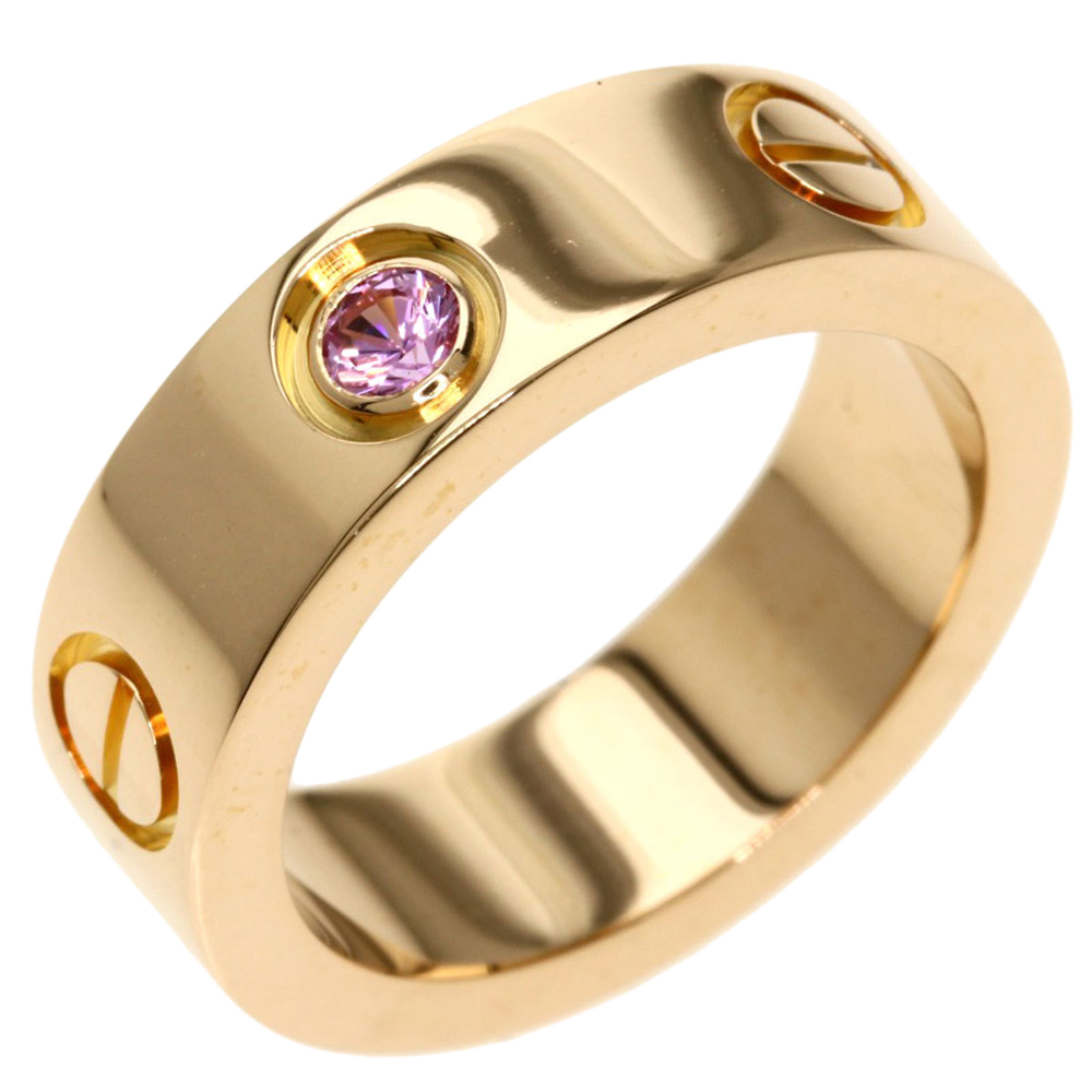 Cartier Love 18K Rose Gold Sapphire Ring EU 48