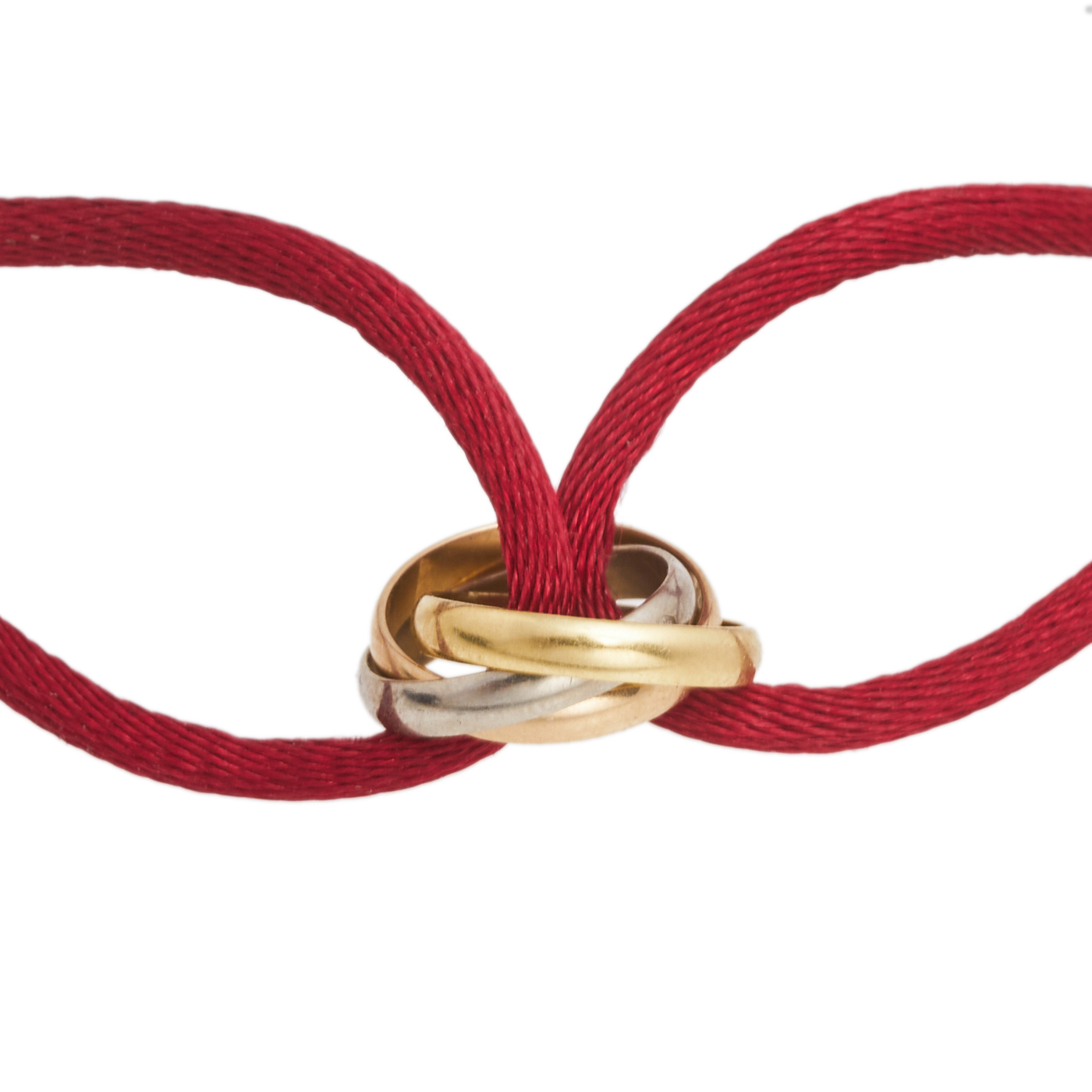 Cartier Trinity de Cartier 18K Three Tone Gold Adjustable Red Cord Bracelet
Cartier Trinity de Cartier 18K Three Tone Gold Adjustable Red Cord Bracelet