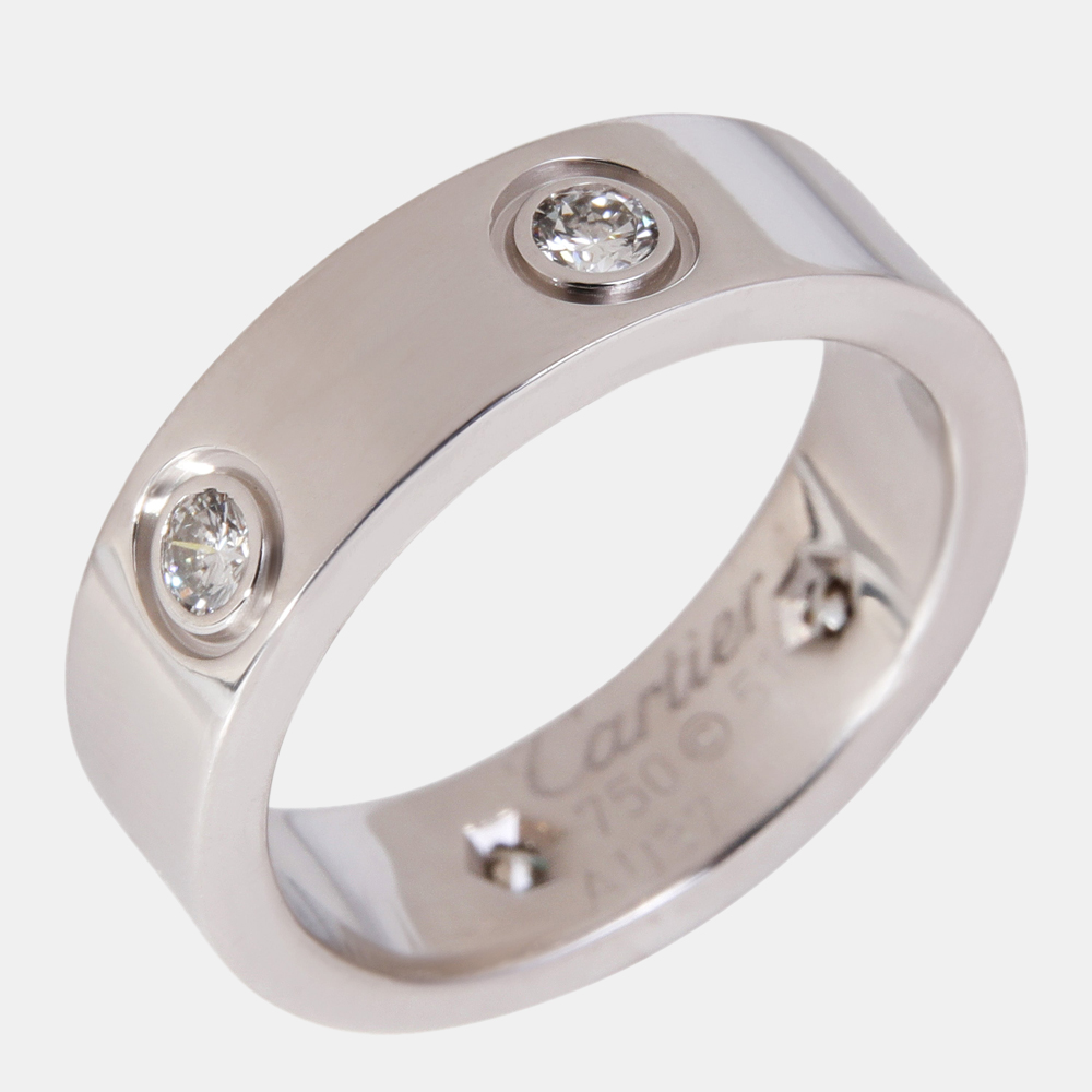 Cartier Love 18K White Gold Diamond Ring EU 51