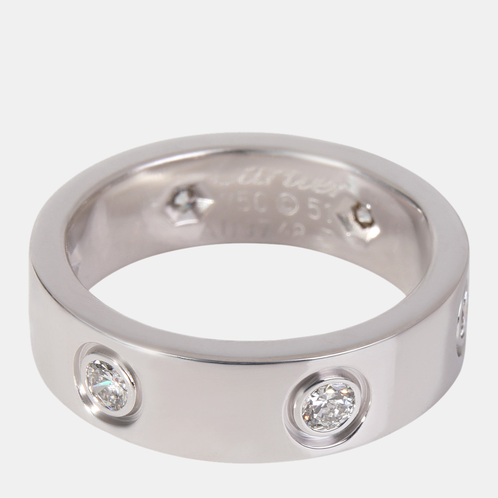 Cartier Love 18K White Gold Diamond Ring EU 51