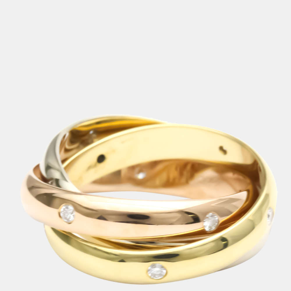 Cartier Trinity 18K Yellow Rose and White Gold Diamond Ring EU
Cartier Trinity 18K Yellow Rose and White Gold Diamond Ring EU