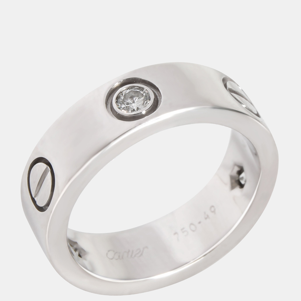 Cartier Love Diamond Ring In 18K White Gold 0.22 CTW
