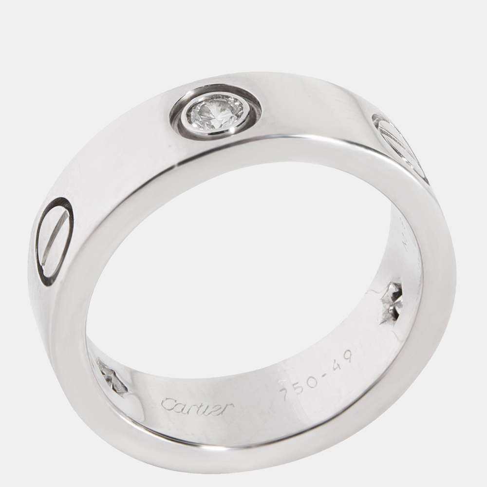 Cartier Love Diamond Ring In 18K White Gold 0.22 CTW