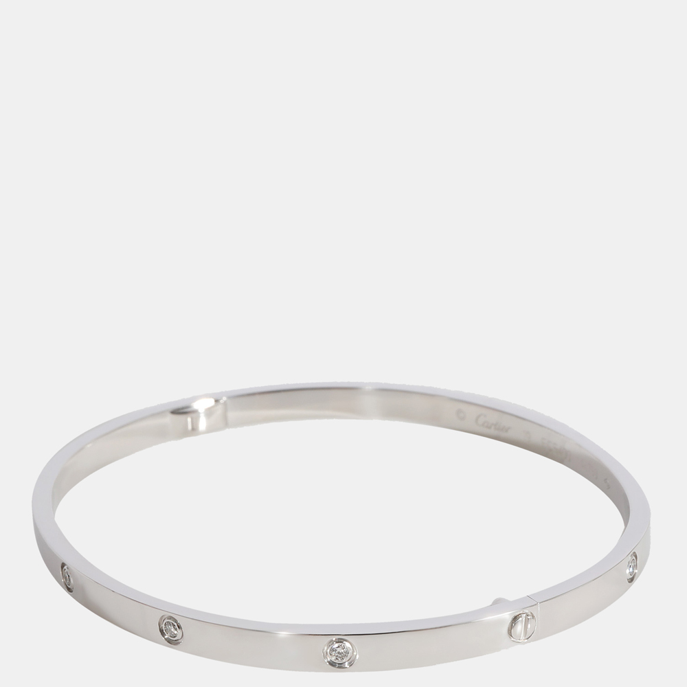 Cartier Love Diamond Bracelet In 18K White Gold 0.21 CTW