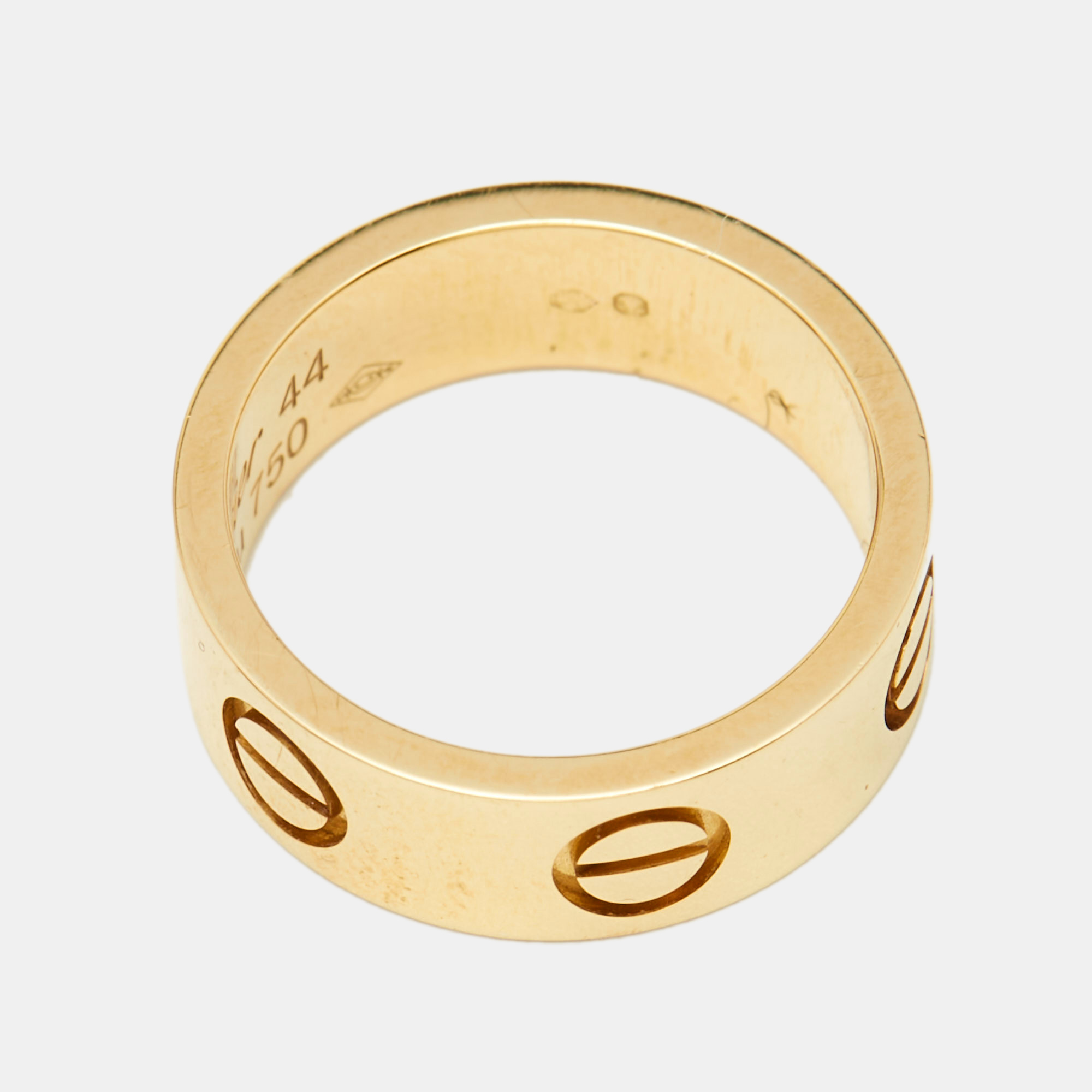 Cartier Love 18k Yellow Gold Band Ring Size 44
