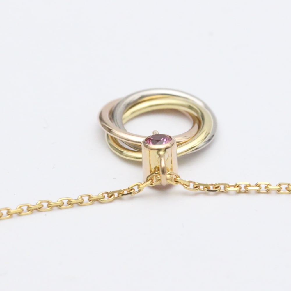 Cartier Trinity De Cartier 18K Yellow Rose And White Gold Sapphire Necklace