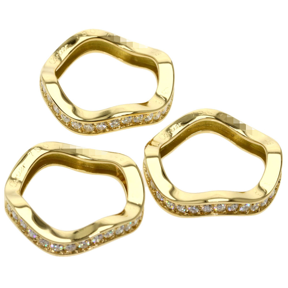 Cartier Neptune 18K Yellow Gold Diamond Ring EU 48