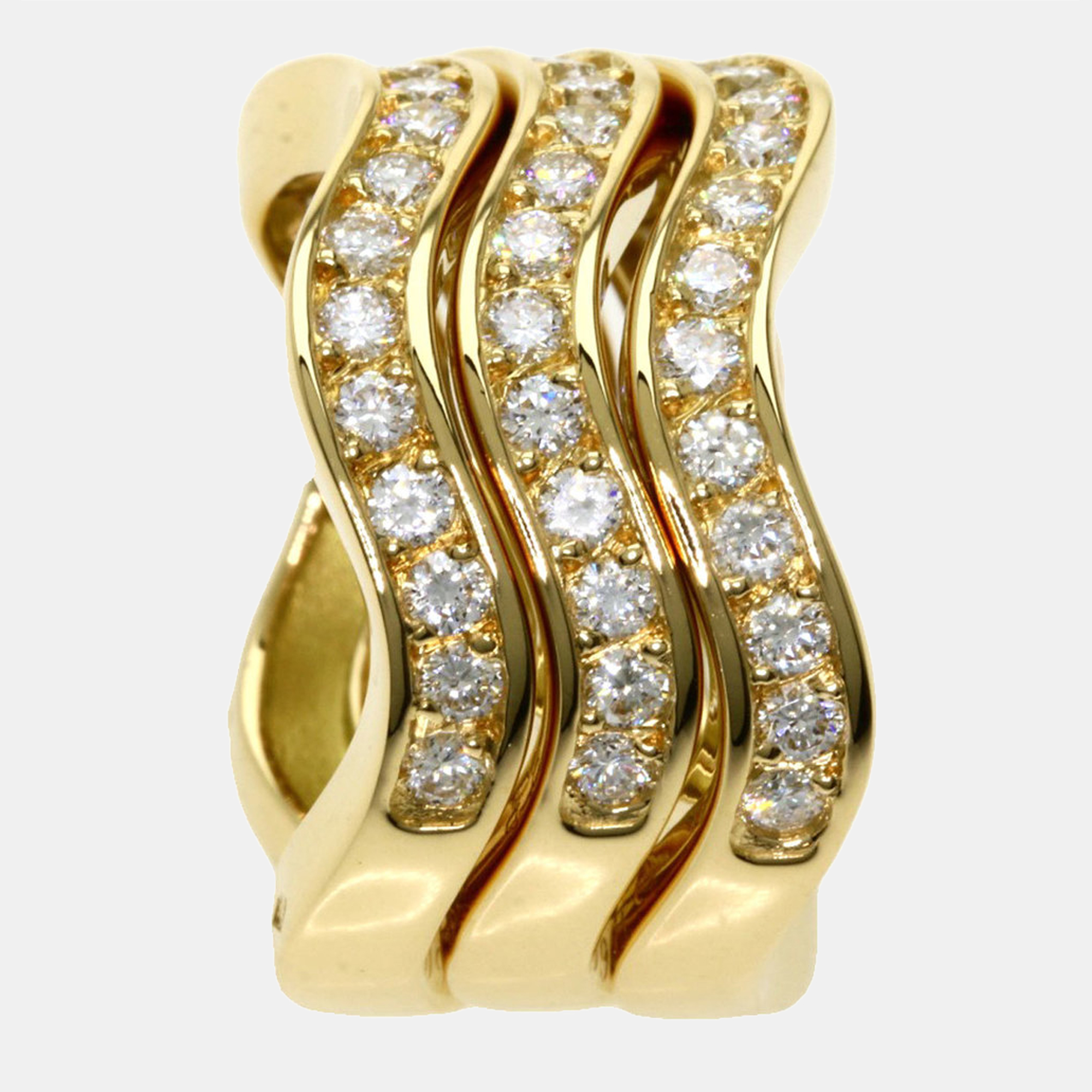 Cartier Neptune 18K Yellow Gold Diamond Ring EU 48