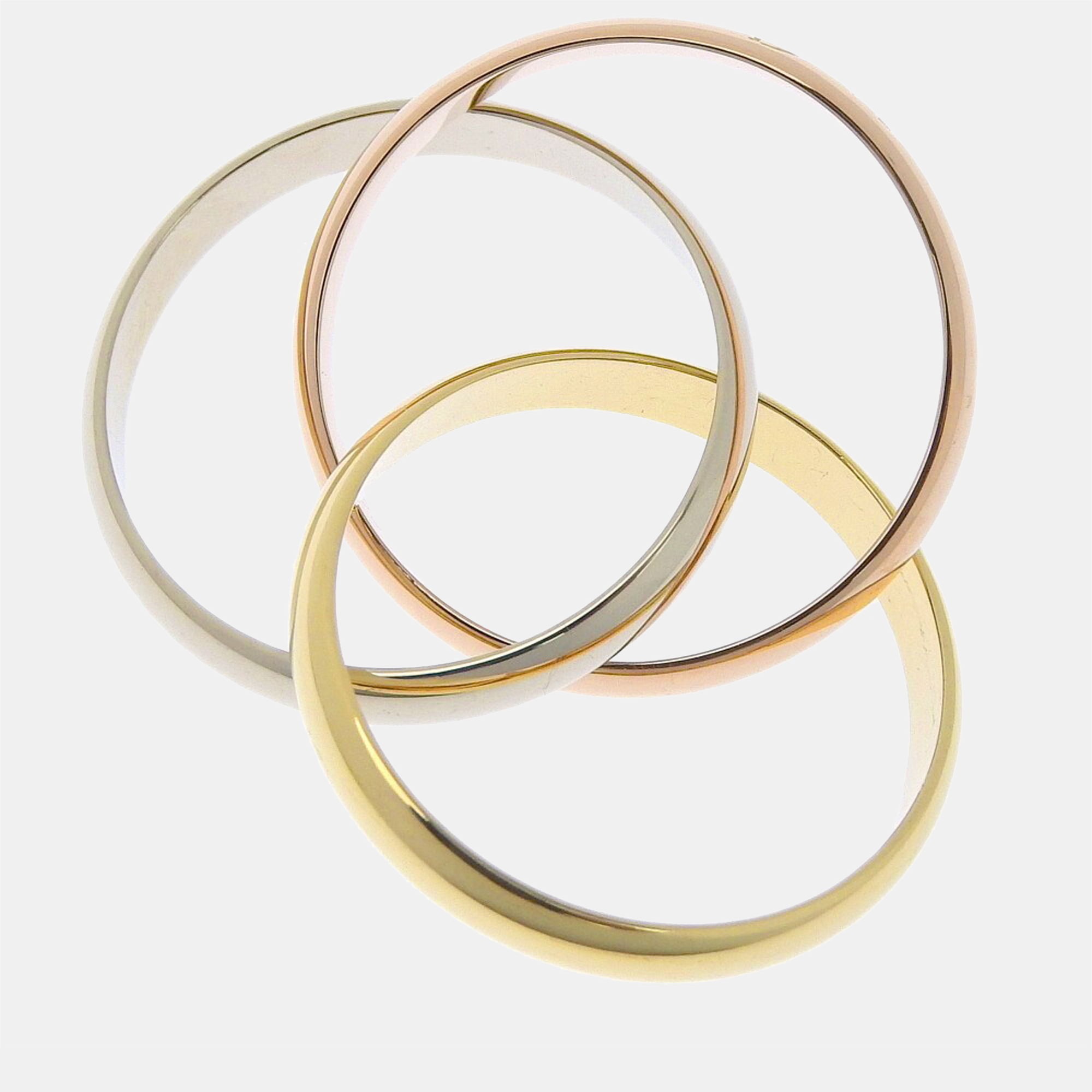 Cartier 18K Yellow Gold, Rose Gold And White Gold Trinity Ring 60