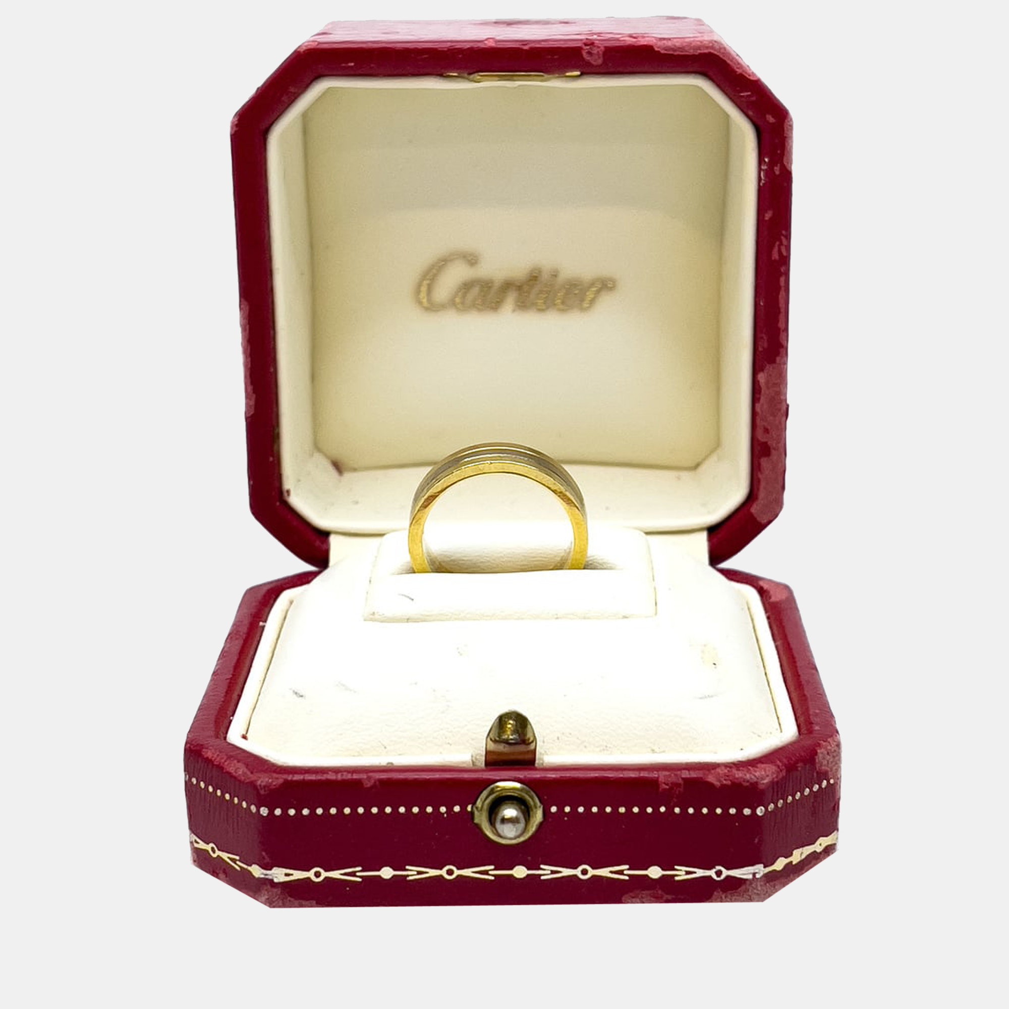 Cartier Trinity Vendome 18K Yellow Rose And White Gold Diamond Ring EU 52
