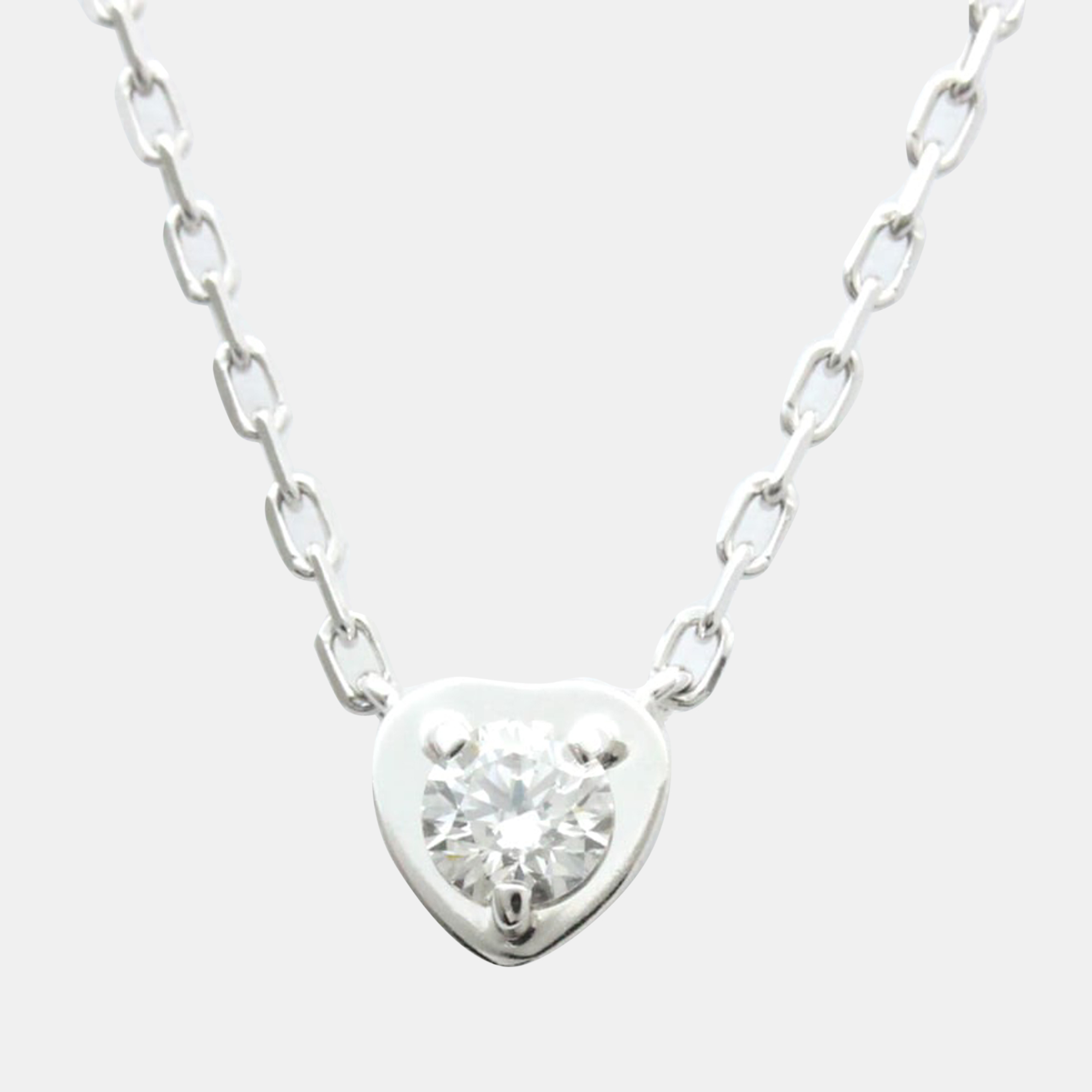 Cartier Diamants Legers Heart 18K White Gold Diamond Necklace