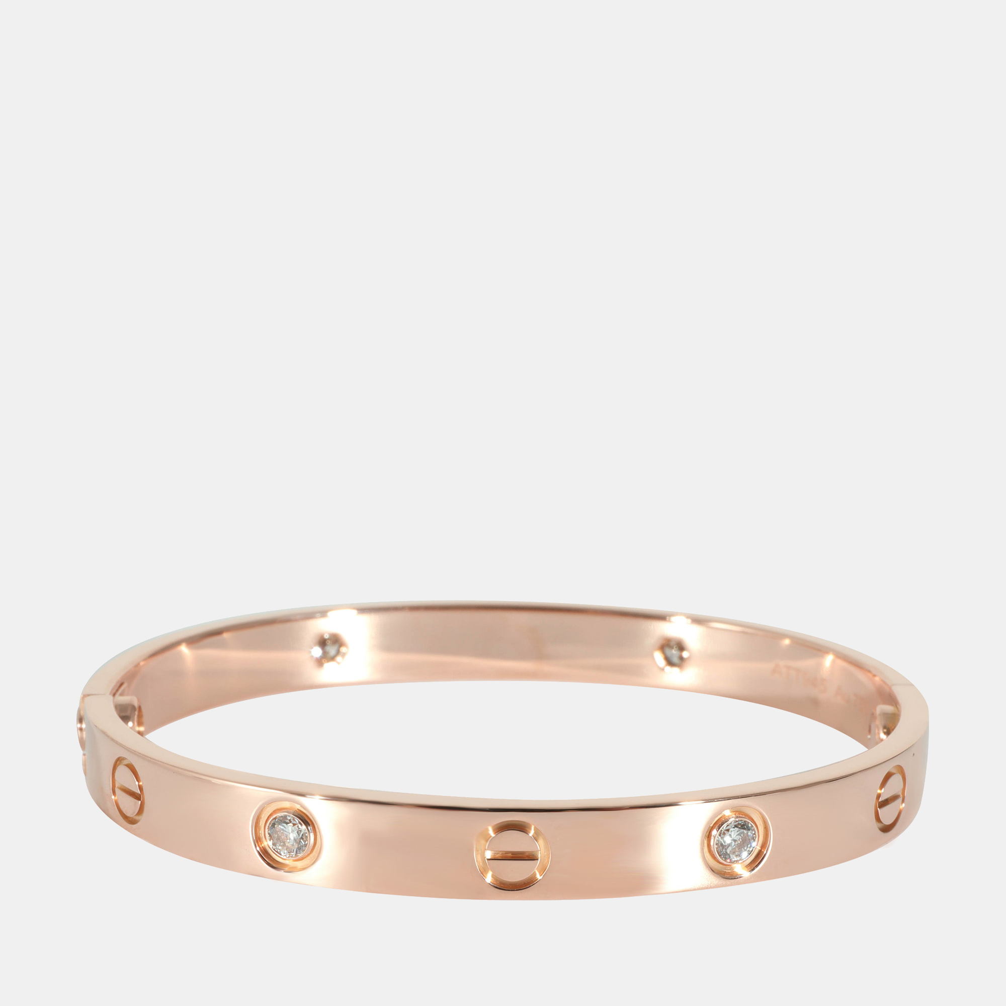 Cartier Love Diamond Bracelet In 18k Rose Gold 0.42 CTW
