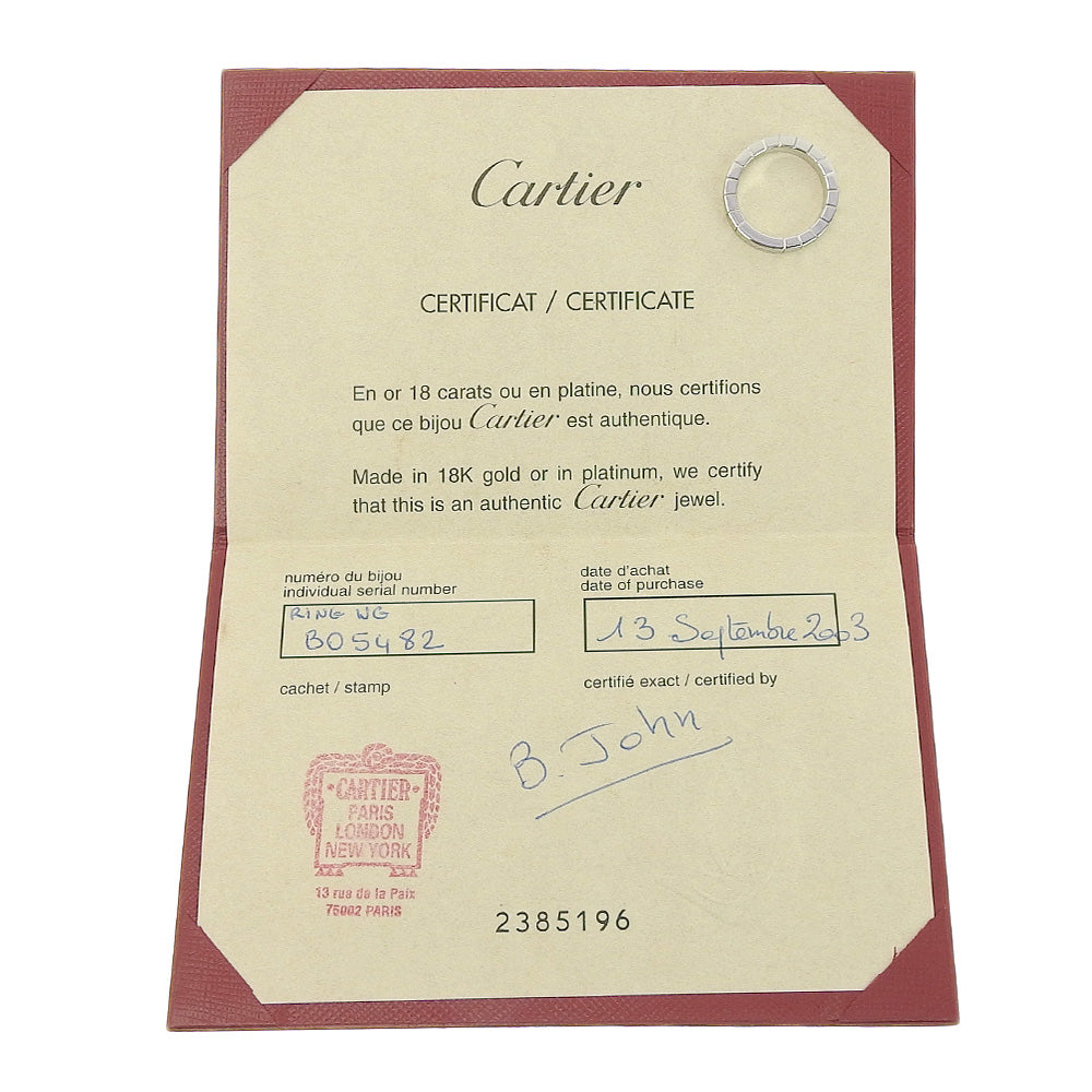 Cartier Lanieres 18K White Gold Ring EU 49