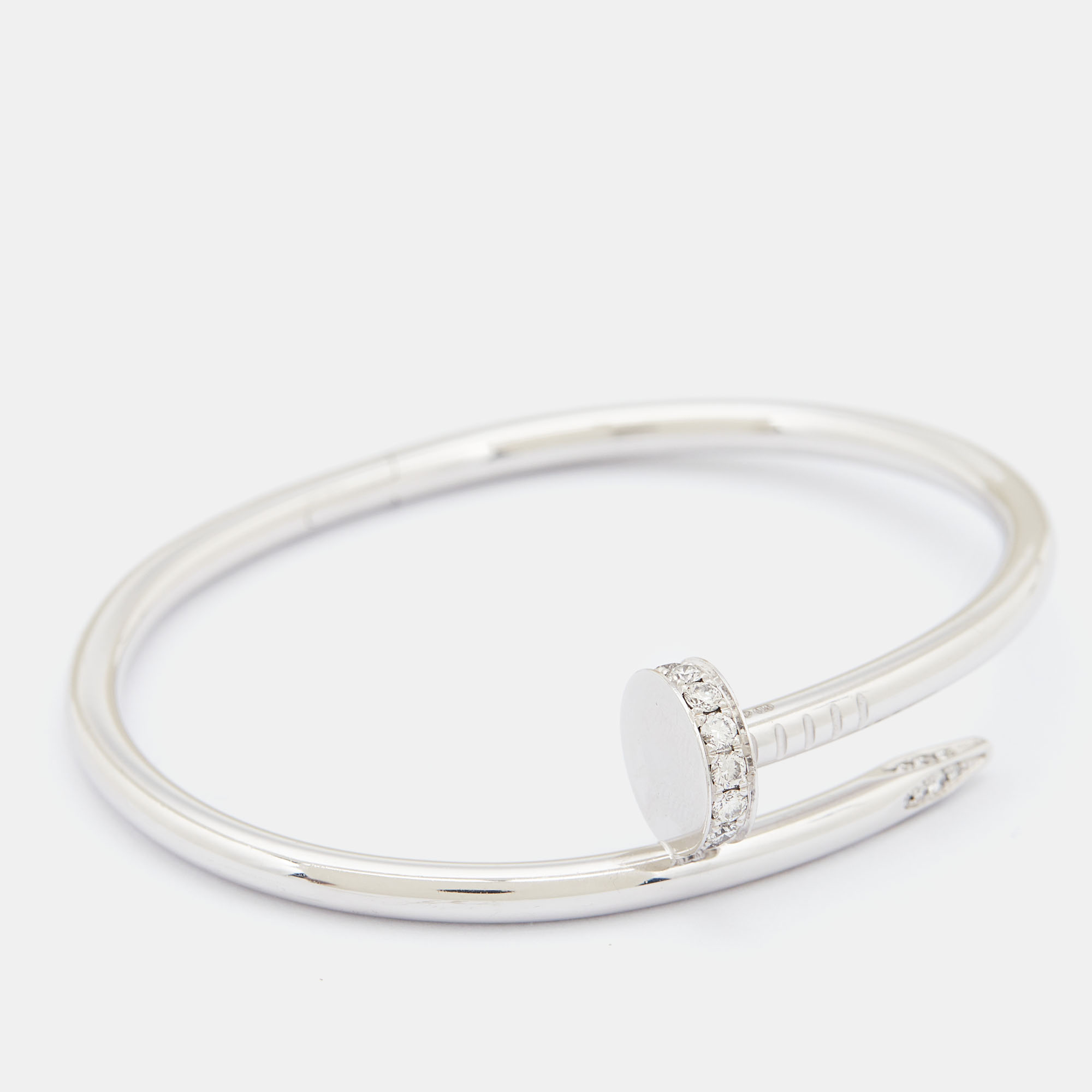 Cartier Juste Un Clou Diamonds 18k White Gold Bracelet 16