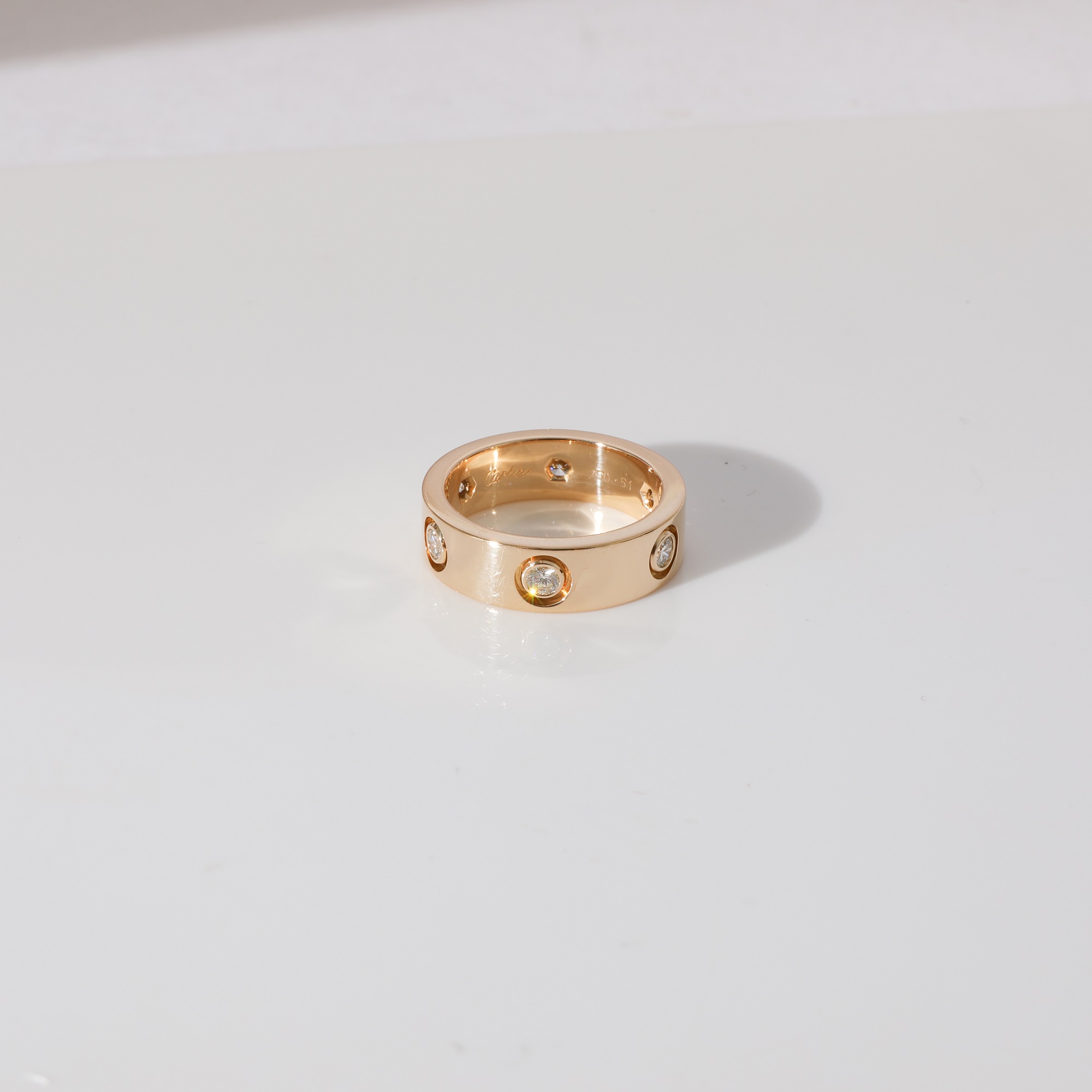 Cartier Love Diamond Ring In 18k Yellow Gold 0.46 CTW Ring EU 51