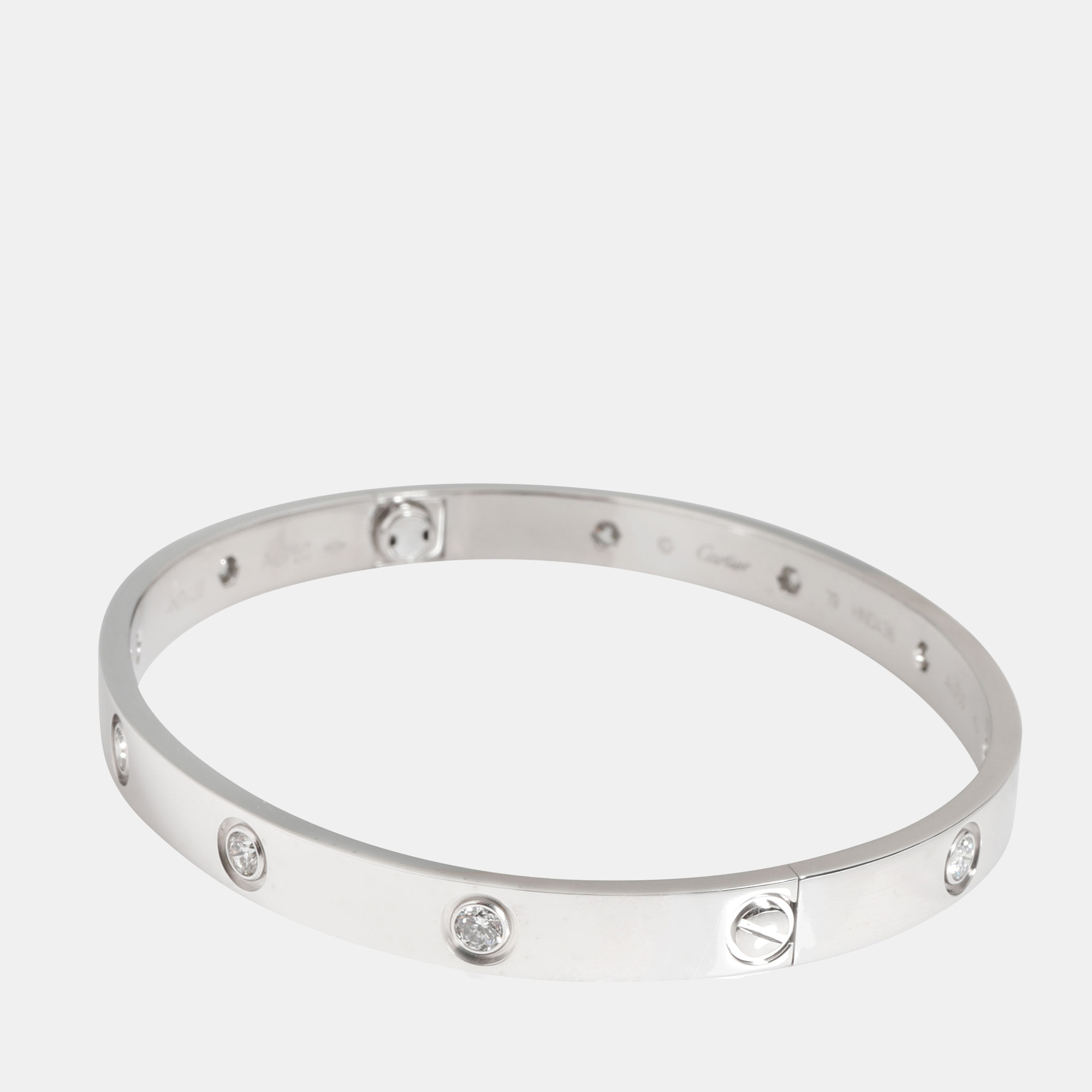 Cartier LOVE 10 Diamond Bracelet In 18k White Gold 0.96 CTW