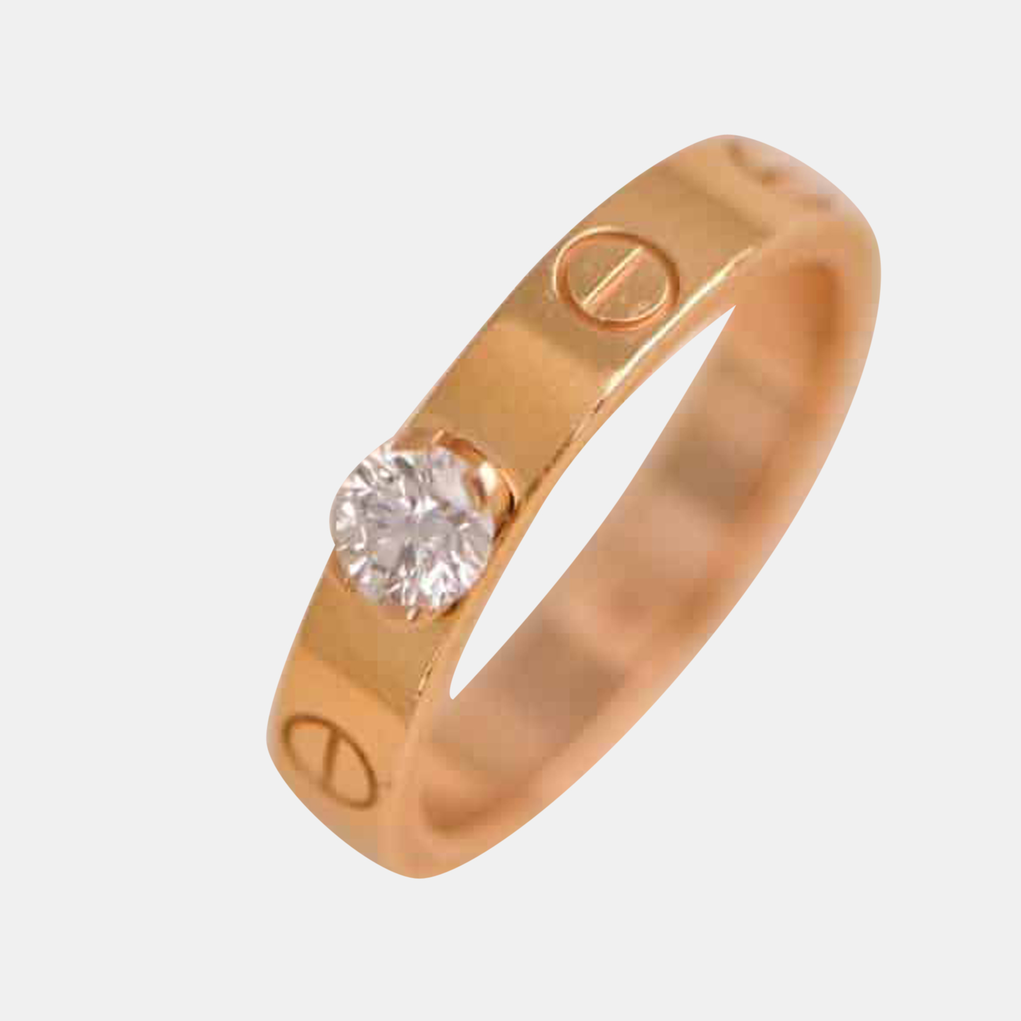 Cartier LOVE Solitaire Rose Gold Diamond Ring Size 52