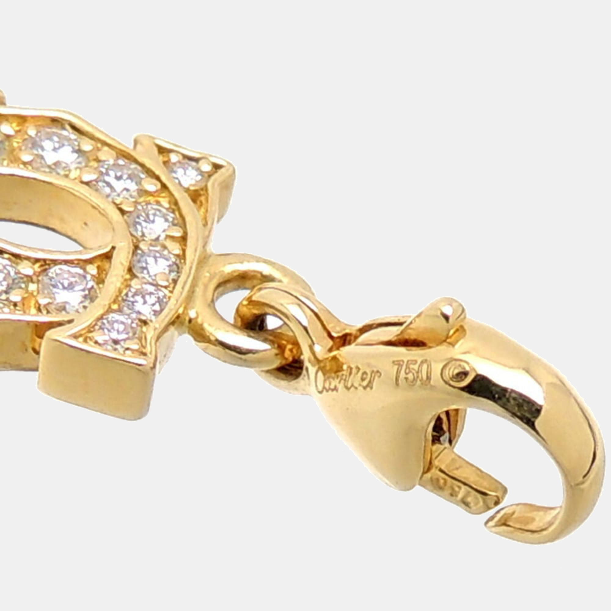 Cartier Double C 18K Yellow Gold Diamond Charms And Pendants