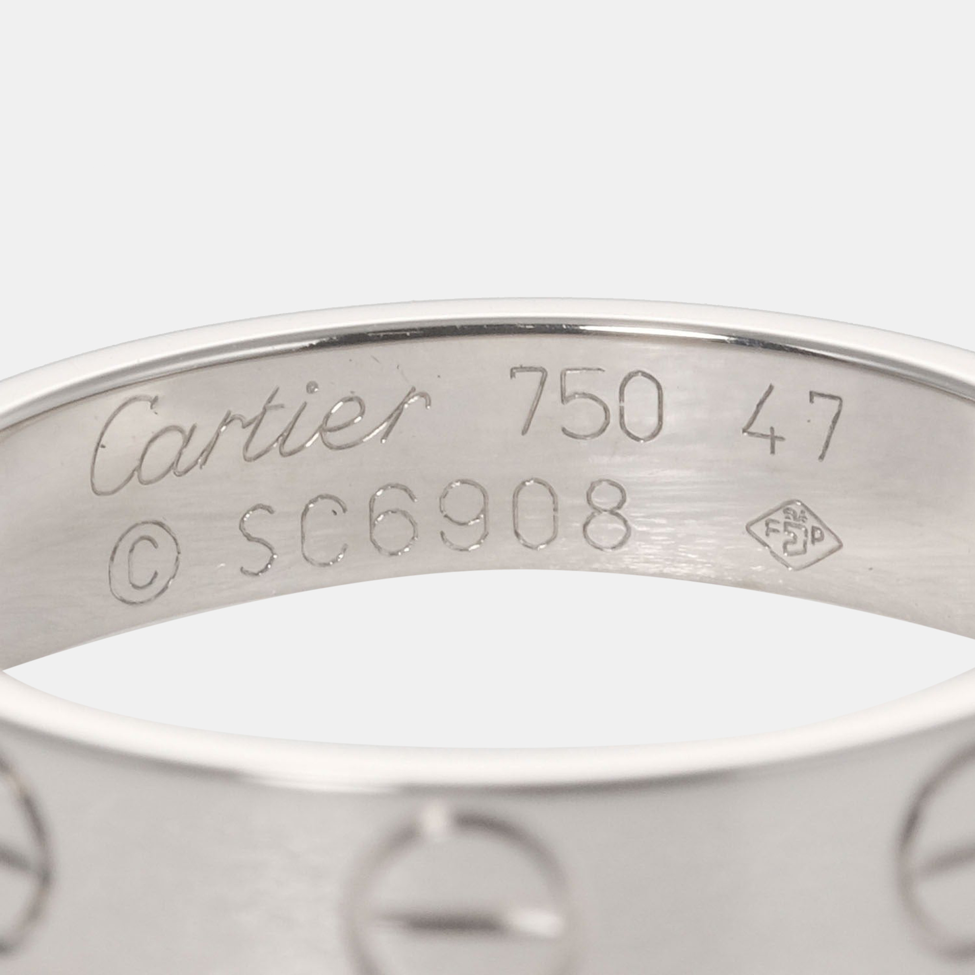Cartier Love 18K White Gold Ring EU 47