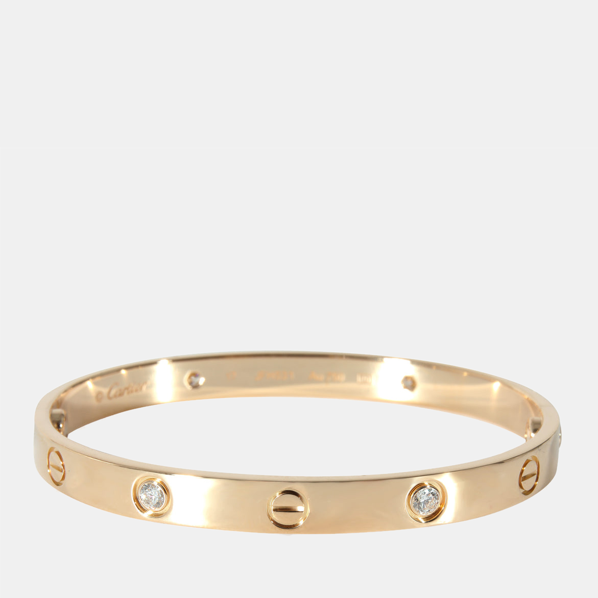 Cartier Love Diamond Bracelet In 18k Yellow Gold 0.42 CTW