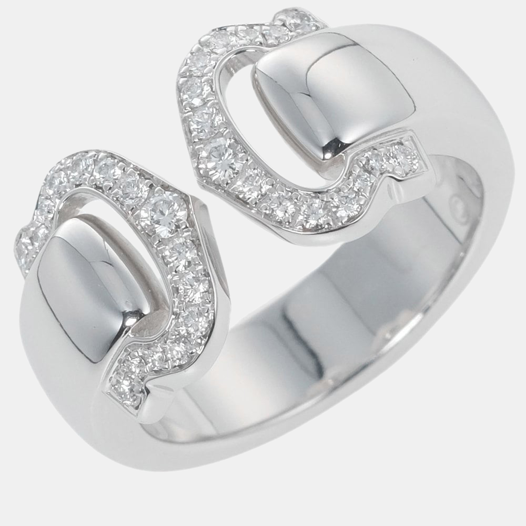 Cartier C De Cartier 18K White Gold Diamond Ring EU 47
