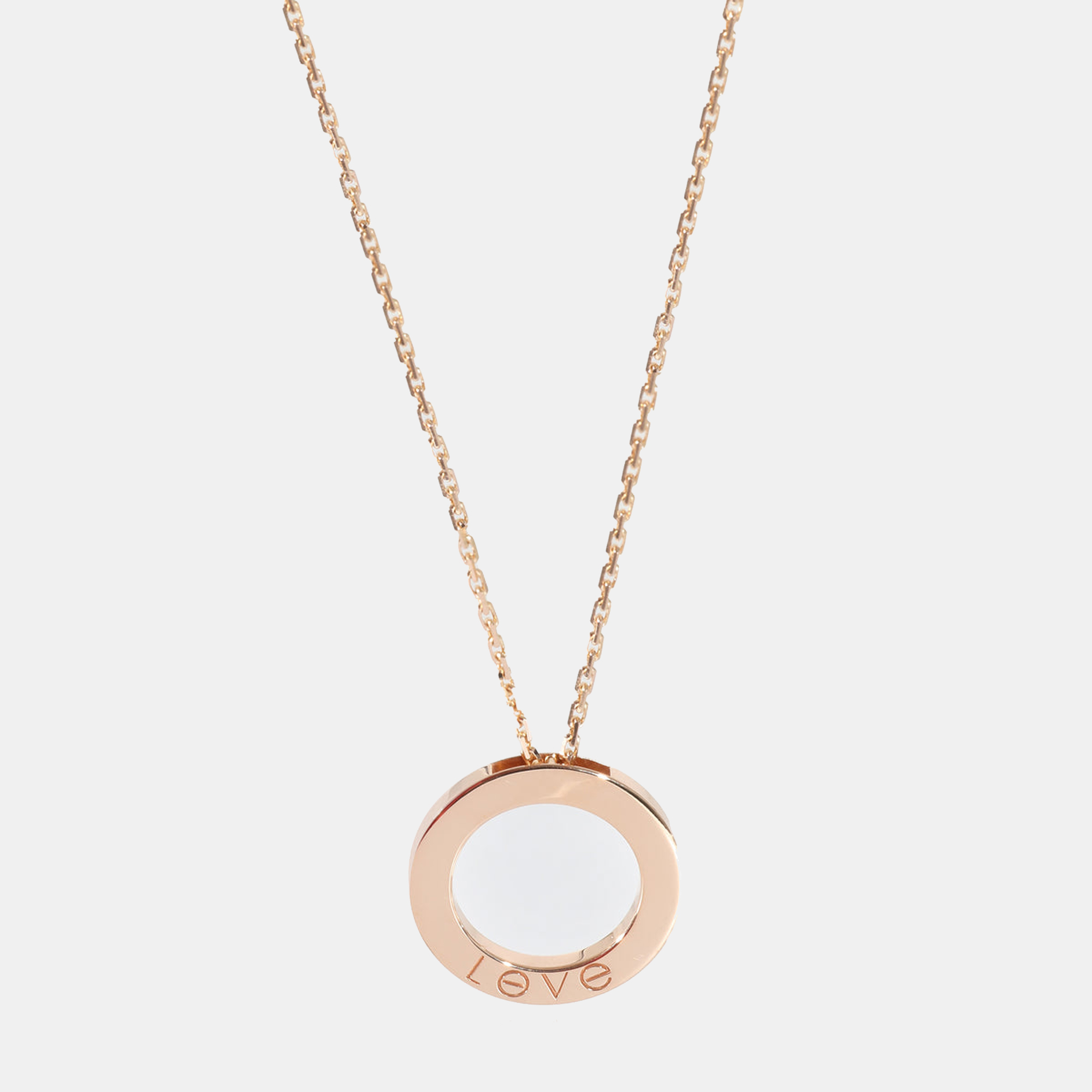 Cartier Love Diamond Necklace In 18k Rose Gold