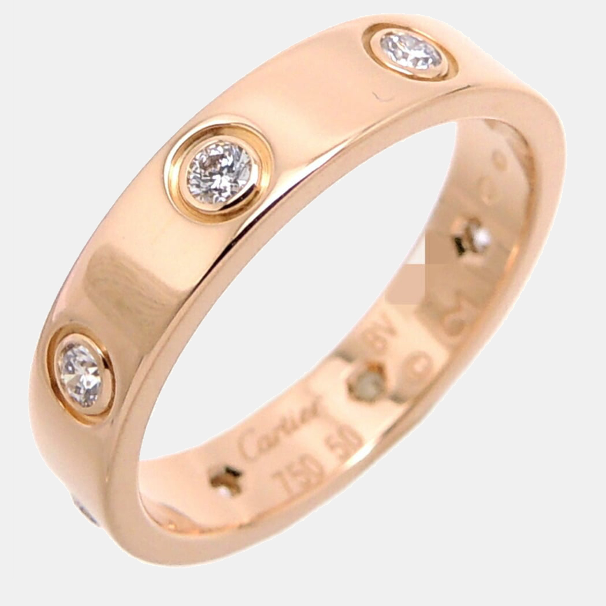 Cartier Love 18K Rose Gold Diamond Ring EU 50