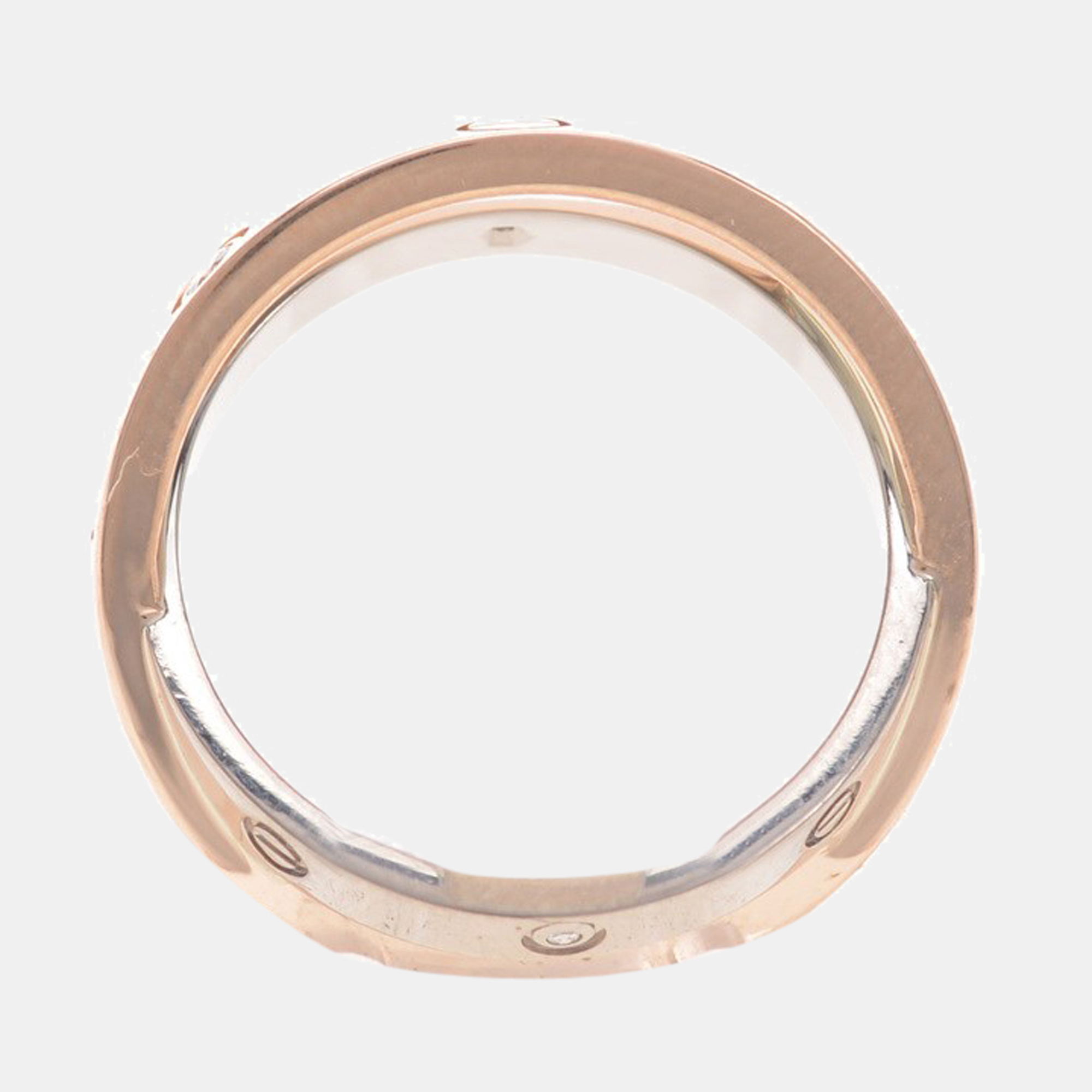 Cartier Love 18K White Gold Rose Gold Diamond Ring EU 48 
Cartier Love 18K White Gold Rose Gold Diamond Ring EU 48