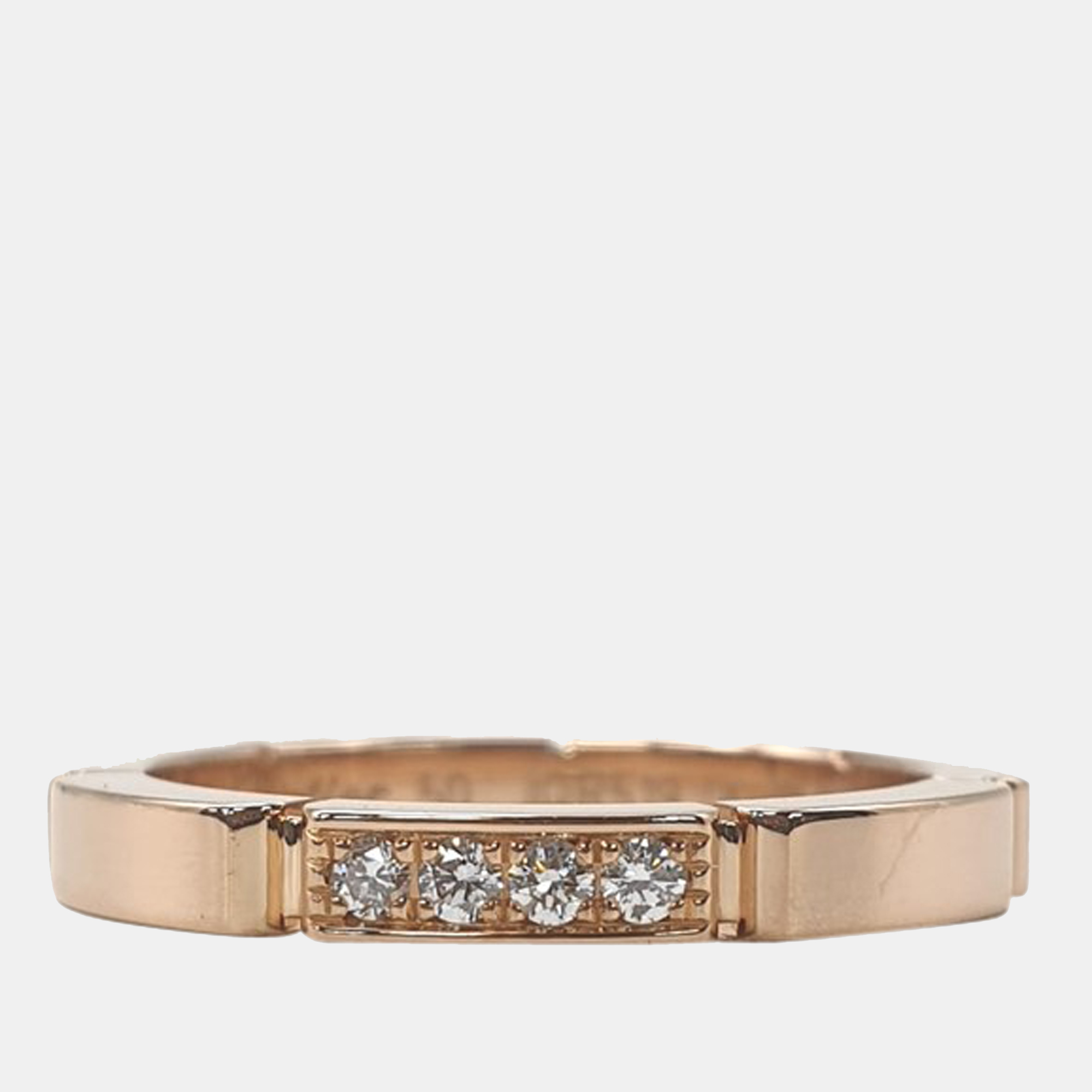 Cartier Maillon Panthere 18K Rose Gold Diamond Ring EU 50