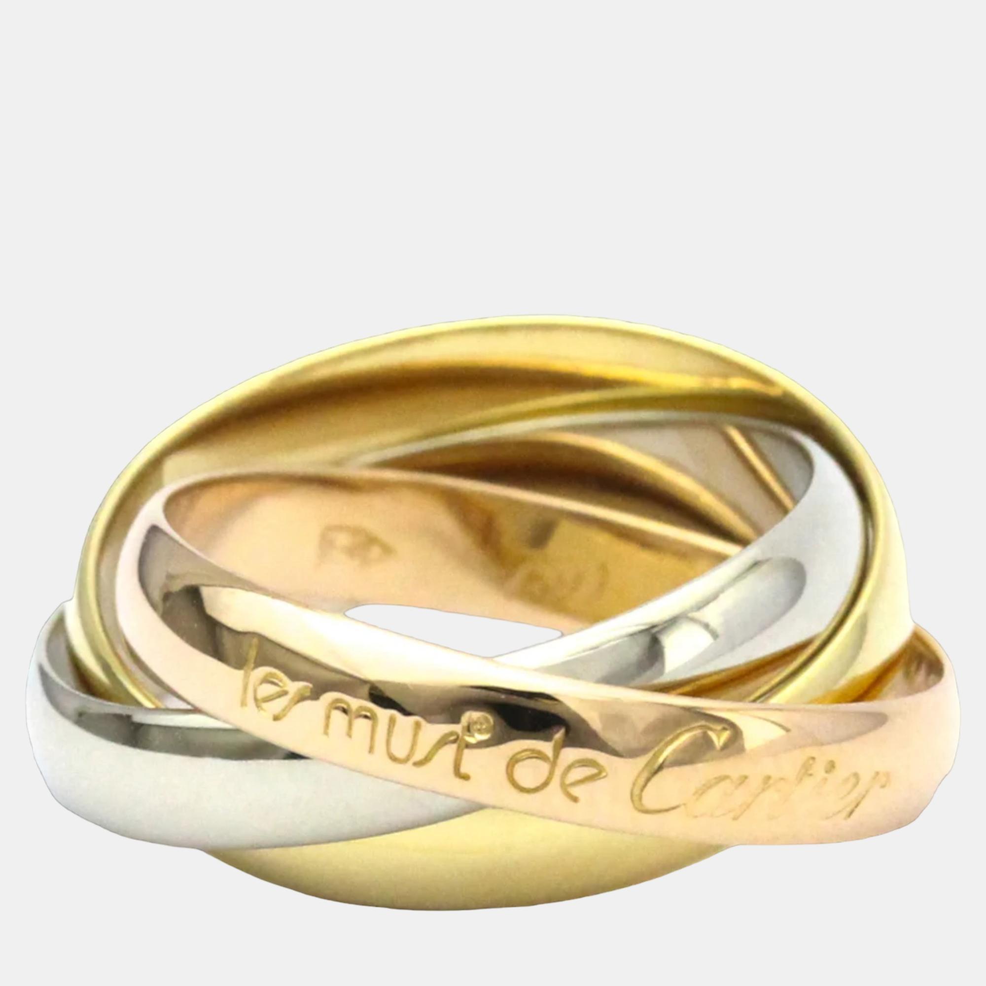 Cartier Les Must De Cartier 18K Yellow Rose And White Gold Ring EU 50