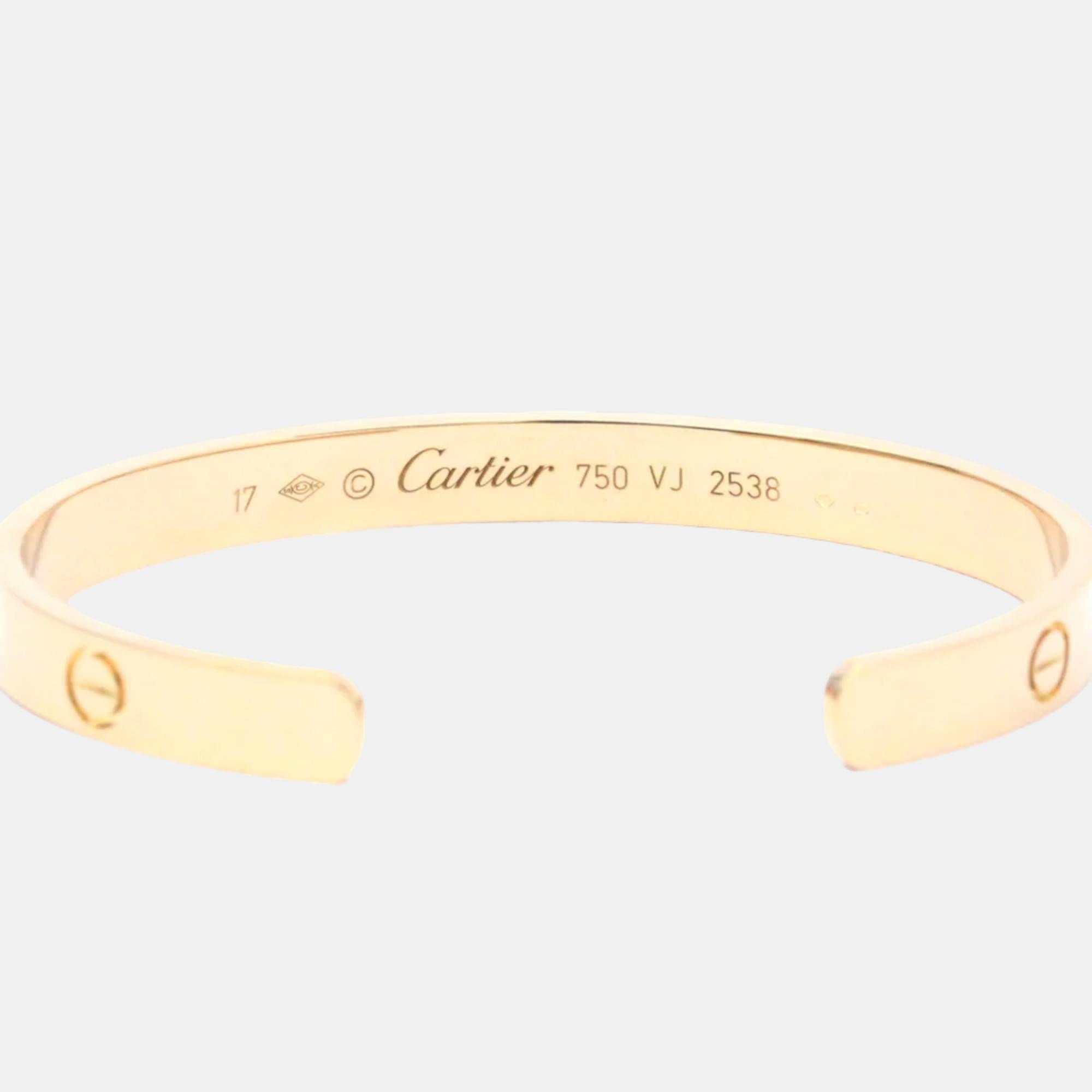 Cartier Love 18K Rose Gold Bracelet 17