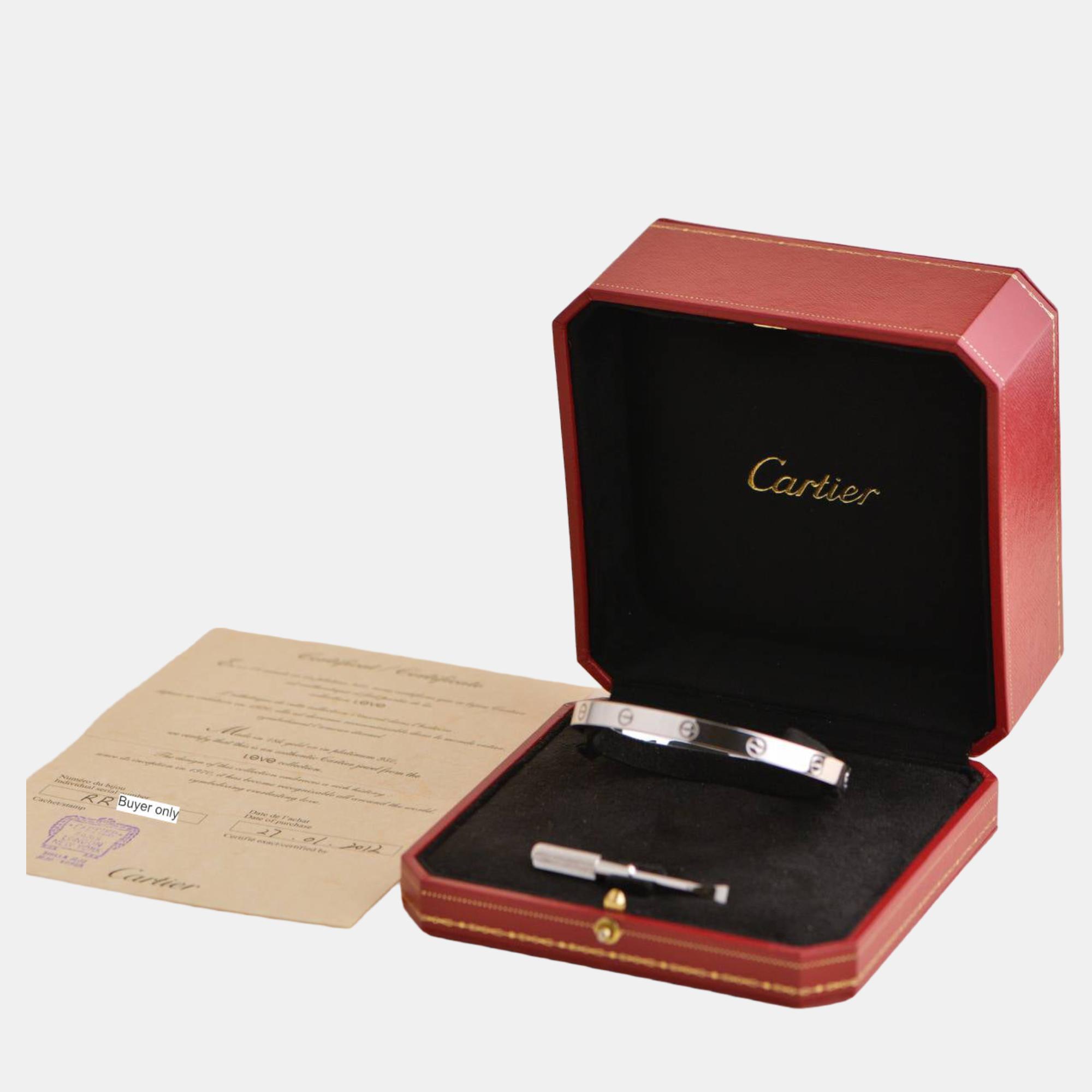 Cartier Love Bracelet 18K White Gold Size 20
