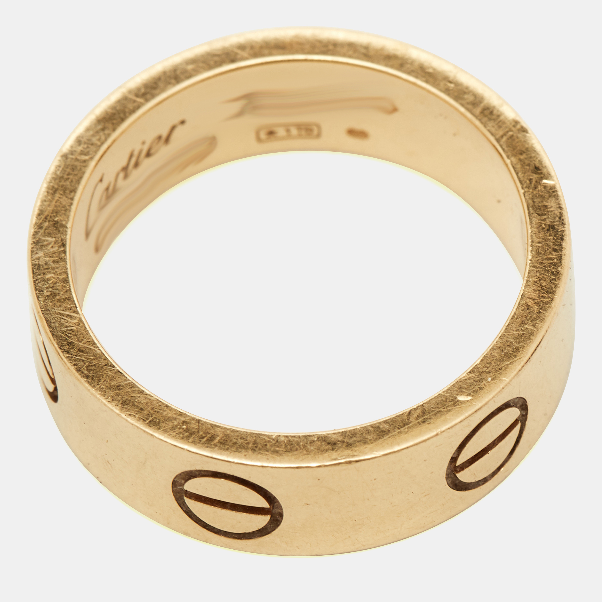 Cartier Love 18k Yellow Gold Band Ring Size 49