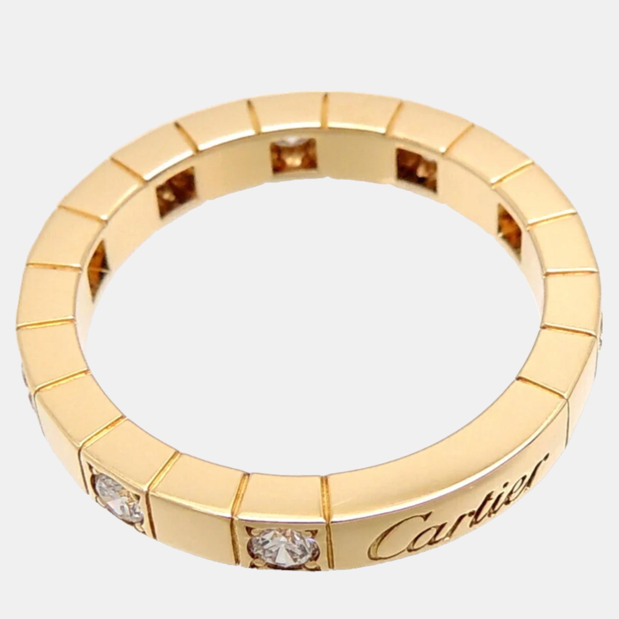 Cartier Lanieres 18K Yellow Gold Diamond Ring EU 53