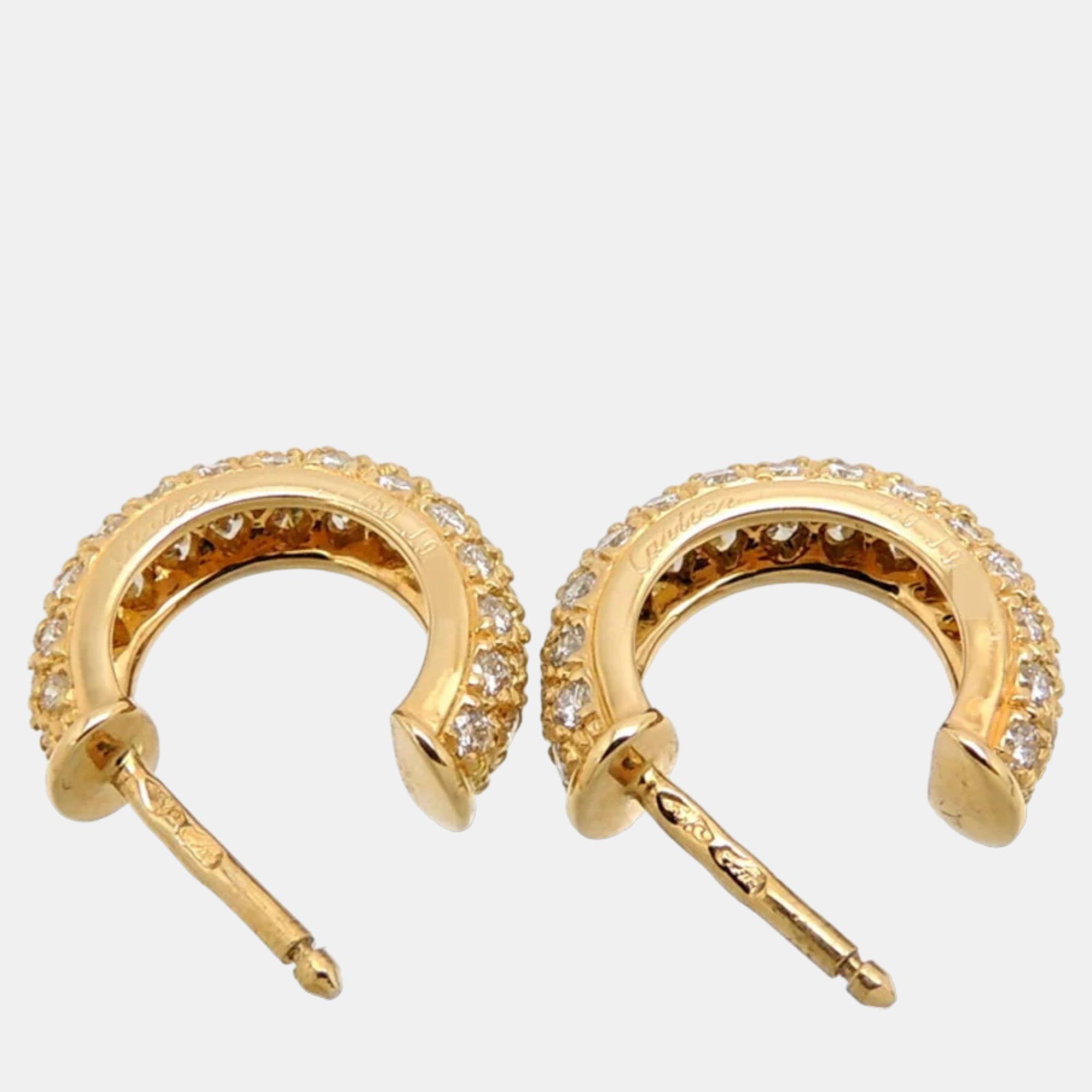 Cartier Etincelle De Cartier 18K Yellow Gold Diamond Earrings