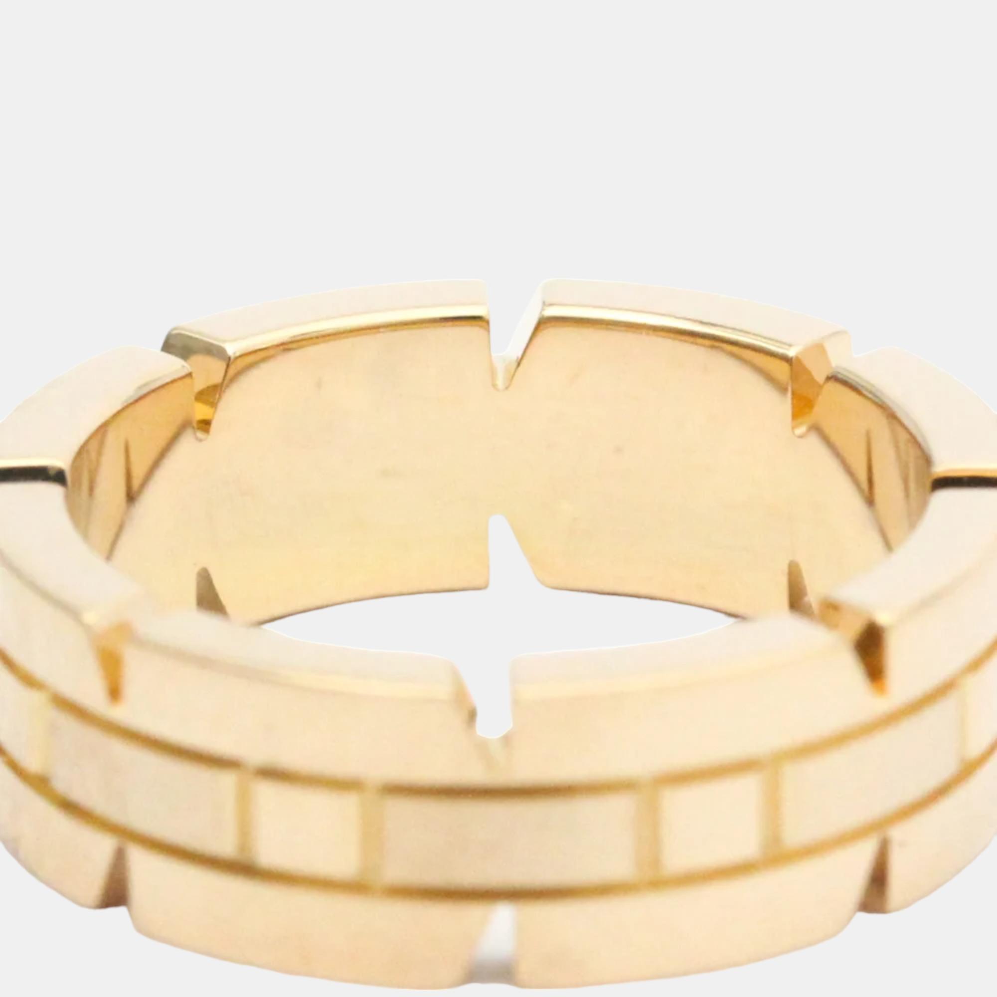 Cartier Tank Francaise 18K Yellow Gold Ring EU 49