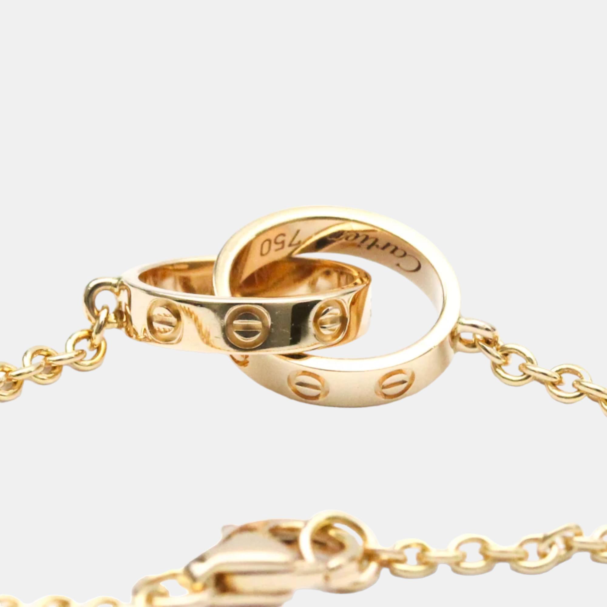 Cartier Love 18K Rose Gold Charm Bracelet 15