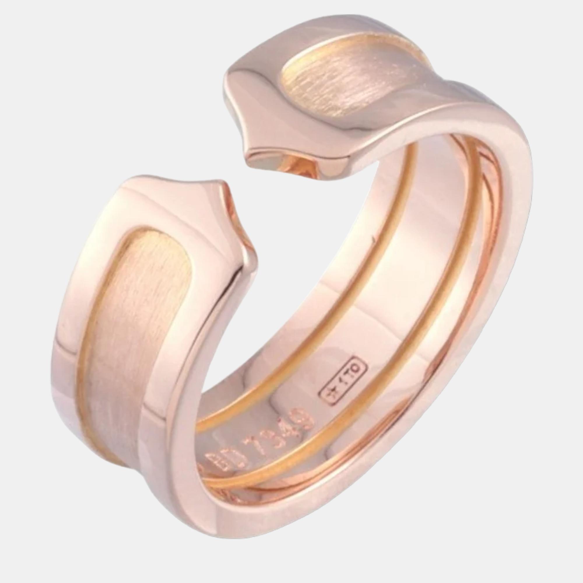 Cartier Double C 18K Rose Gold Ring EU 50